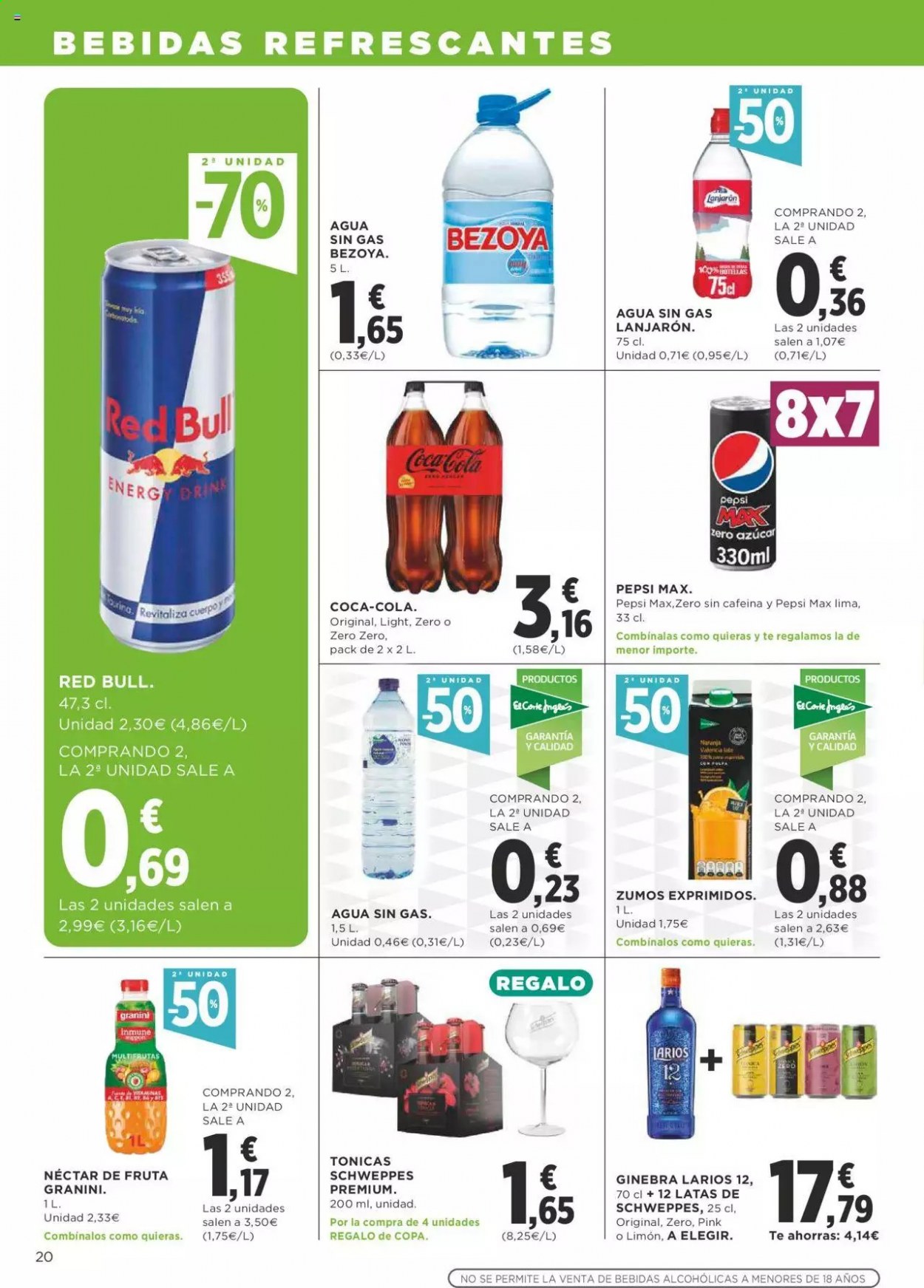 thumbnail - Folleto actual Supercor supermercados - 06/05/21 - 19/05/21 - Ventas - nectar, Coca-cola, Red Bull, Pepsi, Schweppes, agua, agua natural, Bezoya, gin, Larios. Página 20.