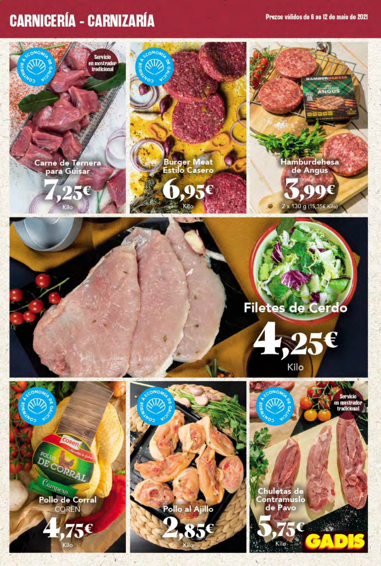 thumbnail - Folleto actual Gadis - 06/05/21 - 12/05/21 - Ventas - contramuslo, pavo, pollo, angus, carne de ternera, hamburguesa, carne picada. Página 5.