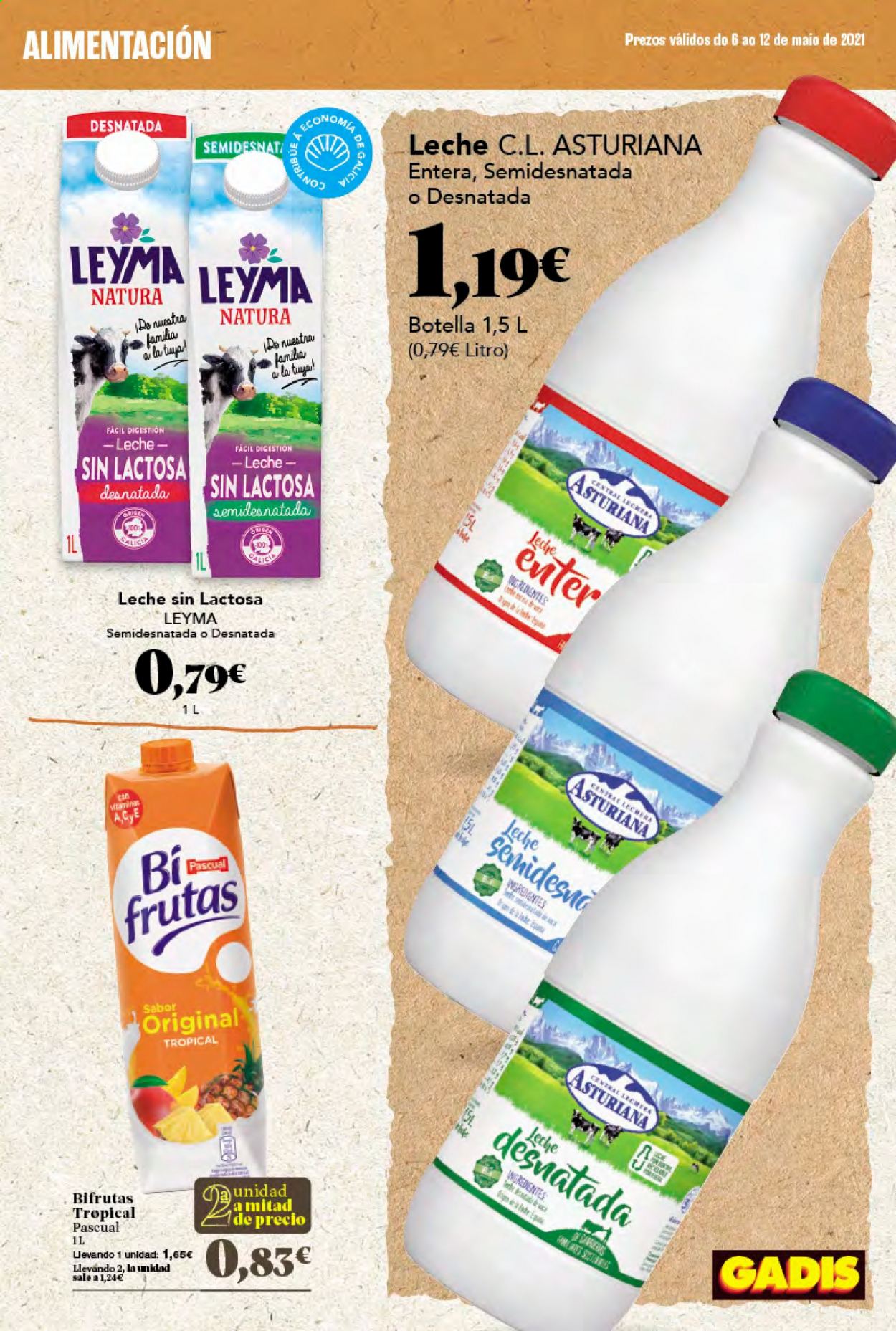 thumbnail - Folleto actual Gadis - 06/05/21 - 12/05/21 - Ventas - leche sin lactosa, leche. Página 21.
