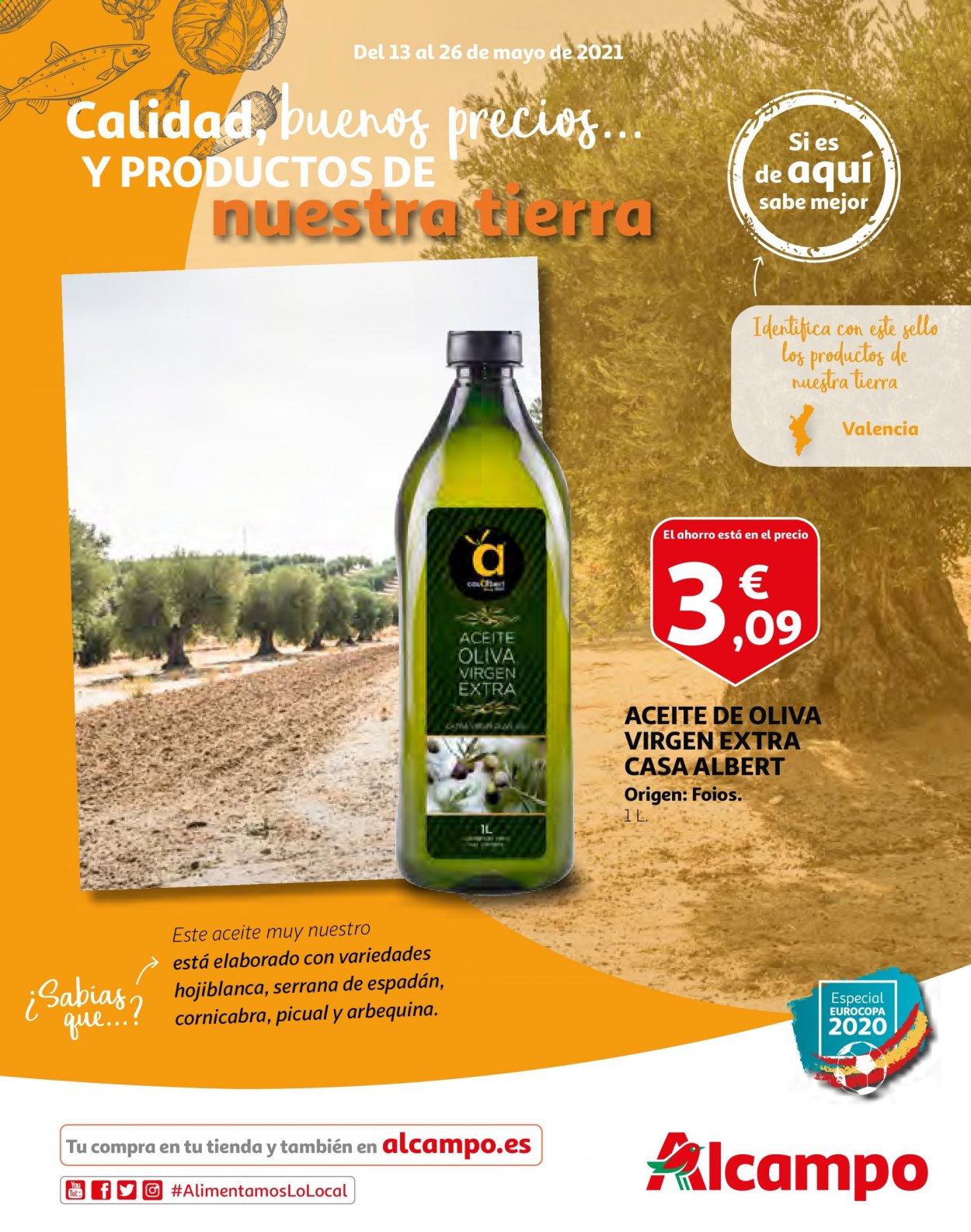 thumbnail - Folleto actual Alcampo - 13/05/21 - 26/05/21 - Ventas - aceite de oliva, aceite de oliva extra virgen. Página 1.