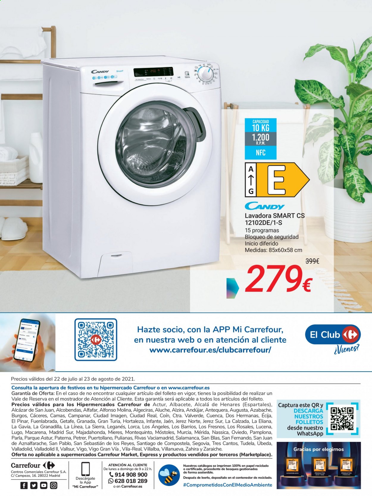 thumbnail - Folleto actual Carrefour - 22/07/21 - 23/08/21 - Ventas - Candy, lavadora. Página 24.