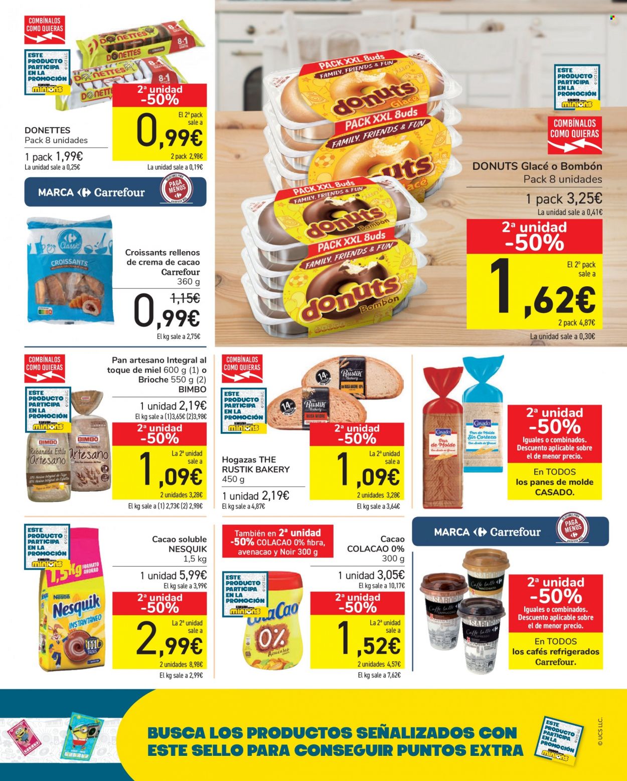 thumbnail - Folleto actual Carrefour - 10/09/21 - 22/09/21 - Ventas - pan, donut, croissant, bombones, Nesquik, Cola Cao, caffè latte. Página 39.