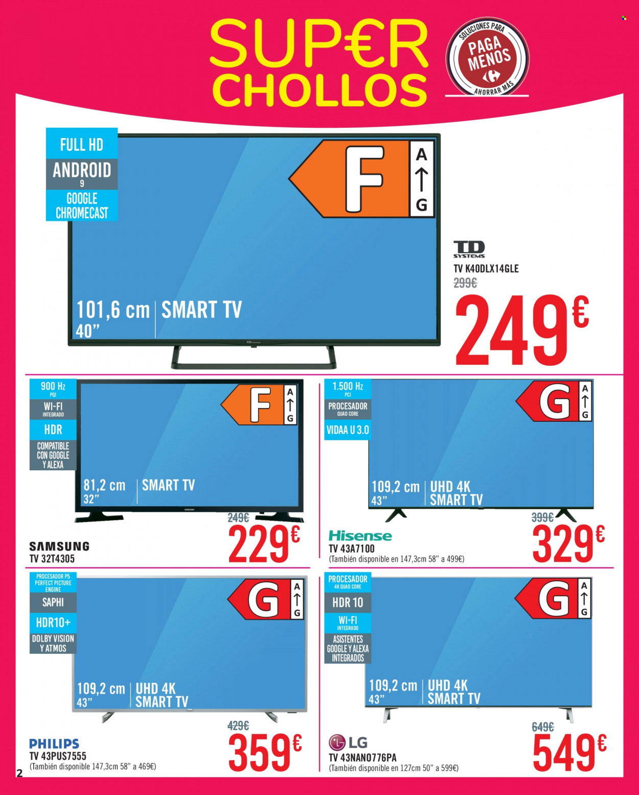 thumbnail - Folleto actual Carrefour - 14/10/21 - 26/10/21 - Ventas - LG, Philips, Samsung, Hisense, Smart TV, televisor, Chromecast. Página 2.
