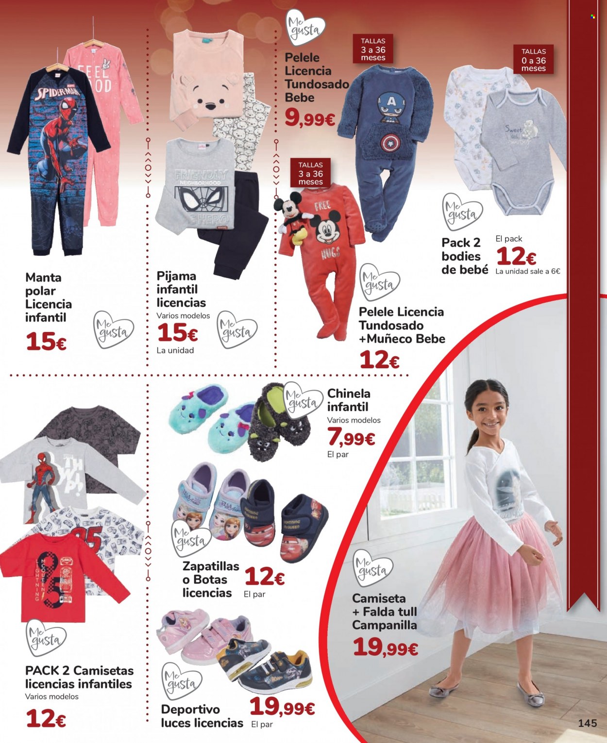 thumbnail - Folleto actual Carrefour - 04/11/21 - 24/12/21 - Ventas - botas, Spiderman, zapatilla, manta, falda, camiseta, peleles, pijama, muñeco. Página 145.