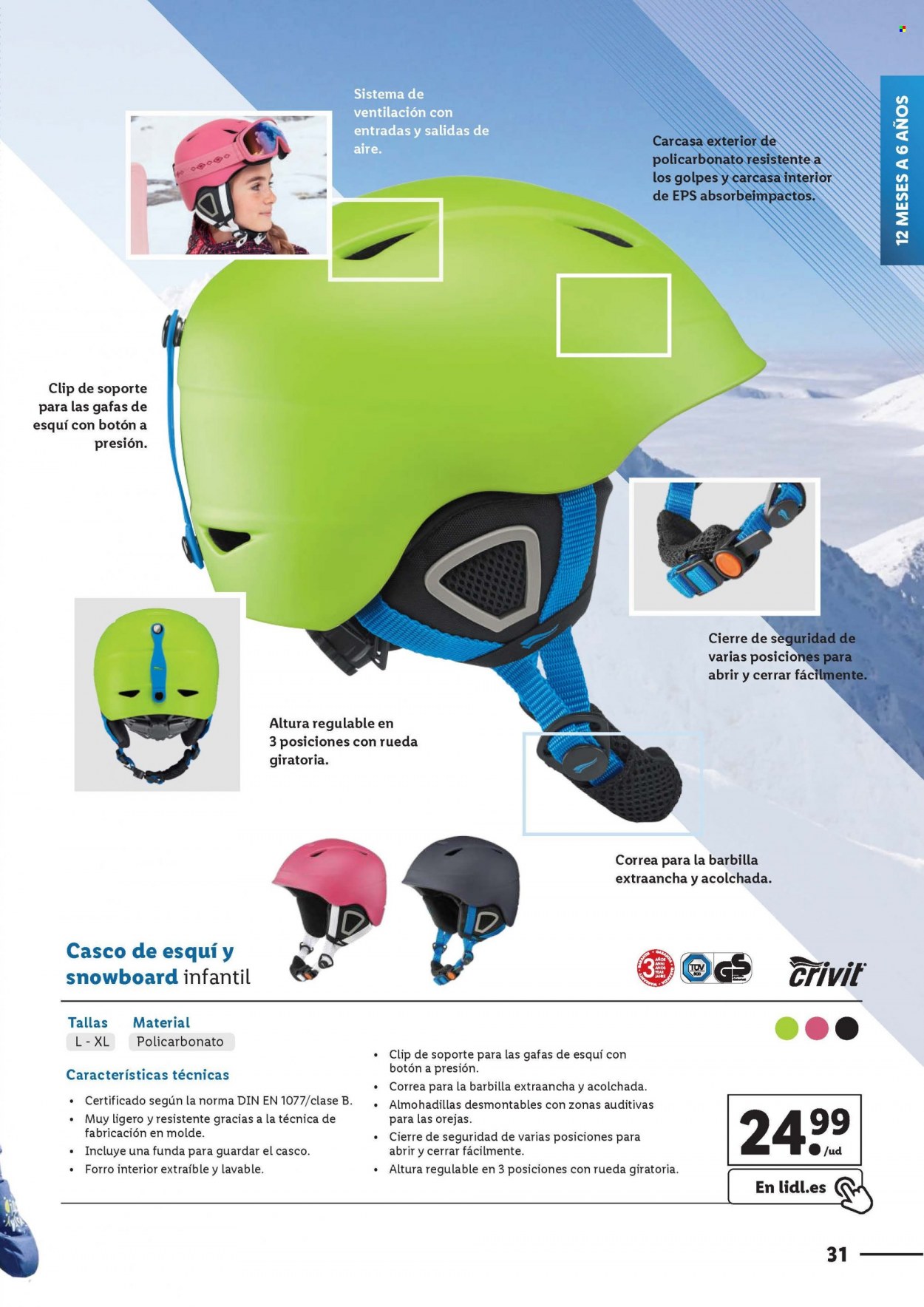 thumbnail - Folleto actual Lidl - Ventas - gafas, casco de esquí, esquís. Página 31.