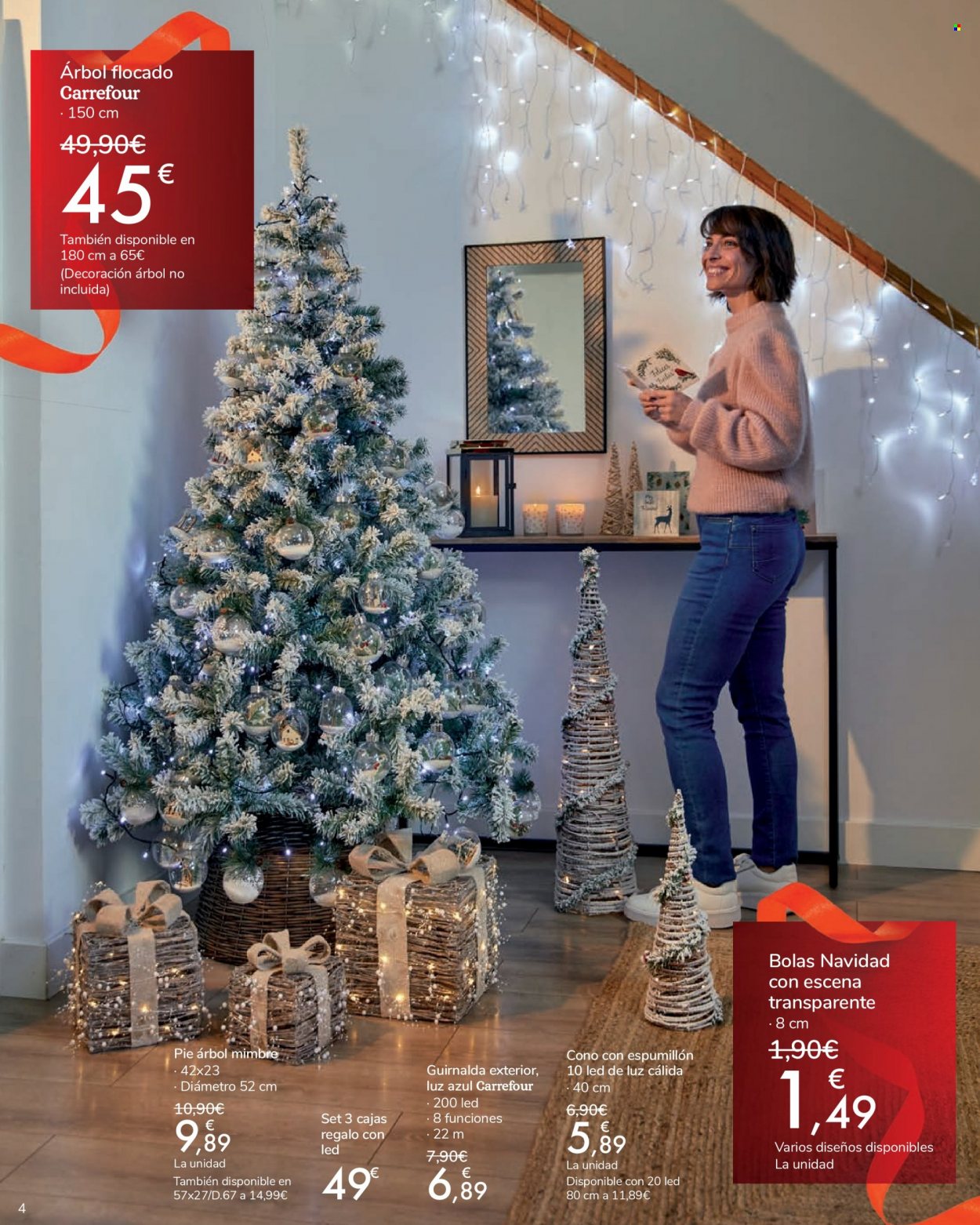 thumbnail - Folleto actual Carrefour - 11/11/21 - 09/12/21 - Ventas - caja de regalo, guirnalda, árbol de Navidad. Página 4.