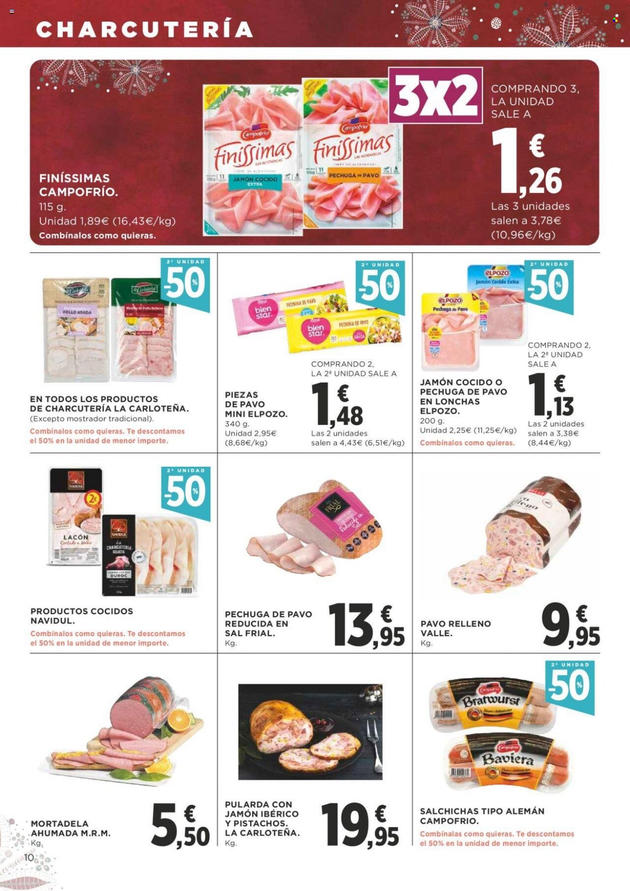 thumbnail - Folleto actual Supercor supermercados - 18/11/21 - 01/12/21 - Ventas - pavo, pechuga de pavo, pollo, Campofrío, mortadela, salchicha, lacón, sal. Página 10.