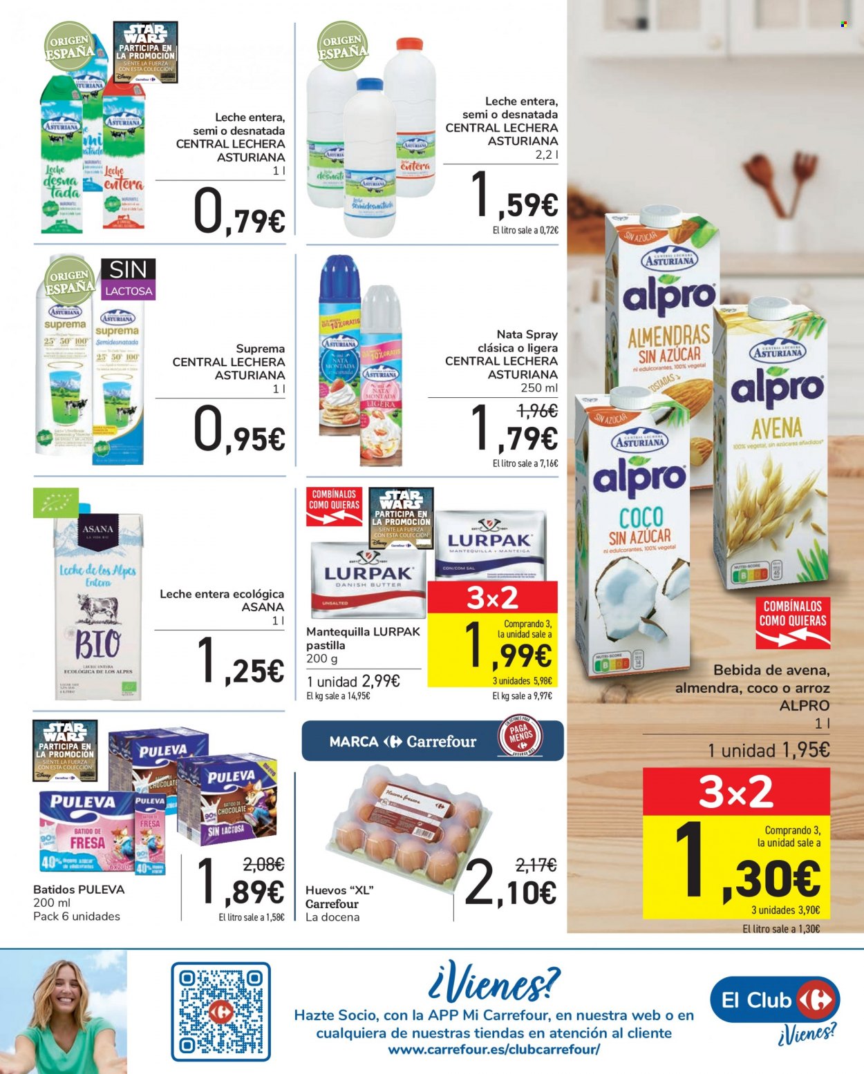 thumbnail - Folleto actual Carrefour - 24/11/21 - 02/12/21 - Ventas - Alpro, leche, leche de avena, leche entera, Puleva, huevo, mantequilla, nata, sal, bebida. Página 31.