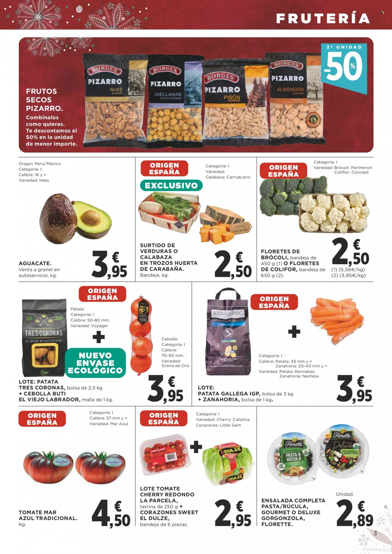 thumbnail - Folleto actual Supercor supermercados - 02/12/21 - 15/12/21 - Ventas - aguacate, patatas, zanahoria, brócoli, cebolla, ensalada, gorgonzola, pasta, frutos secos. Página 3.
