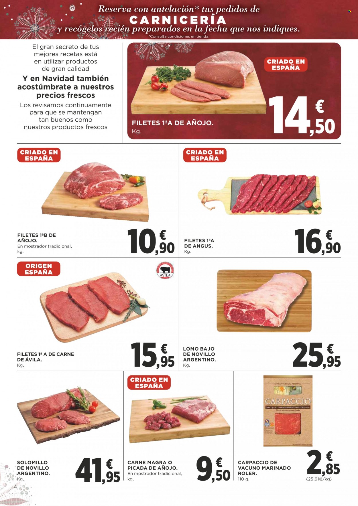 thumbnail - Folleto actual Supercor supermercados - 02/12/21 - 15/12/21 - Ventas - lomo, solomillo, angus, carpaccio. Página 4.