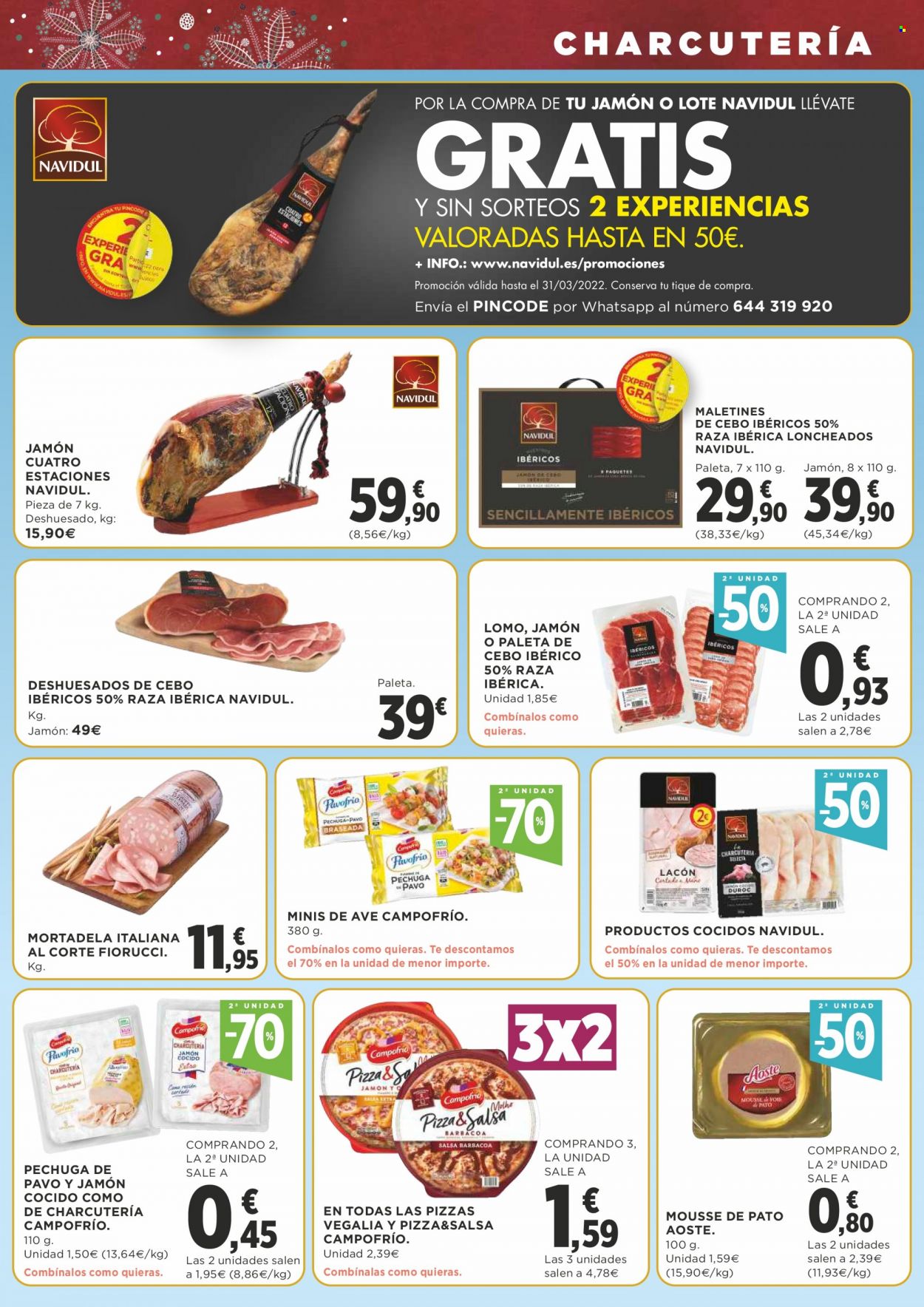 thumbnail - Folleto actual Supercor supermercados - 02/12/21 - 15/12/21 - Ventas - lomo, pavo, pechuga de pavo, Campofrío, mousse, pizza, mortadela, paté de pato. Página 13.