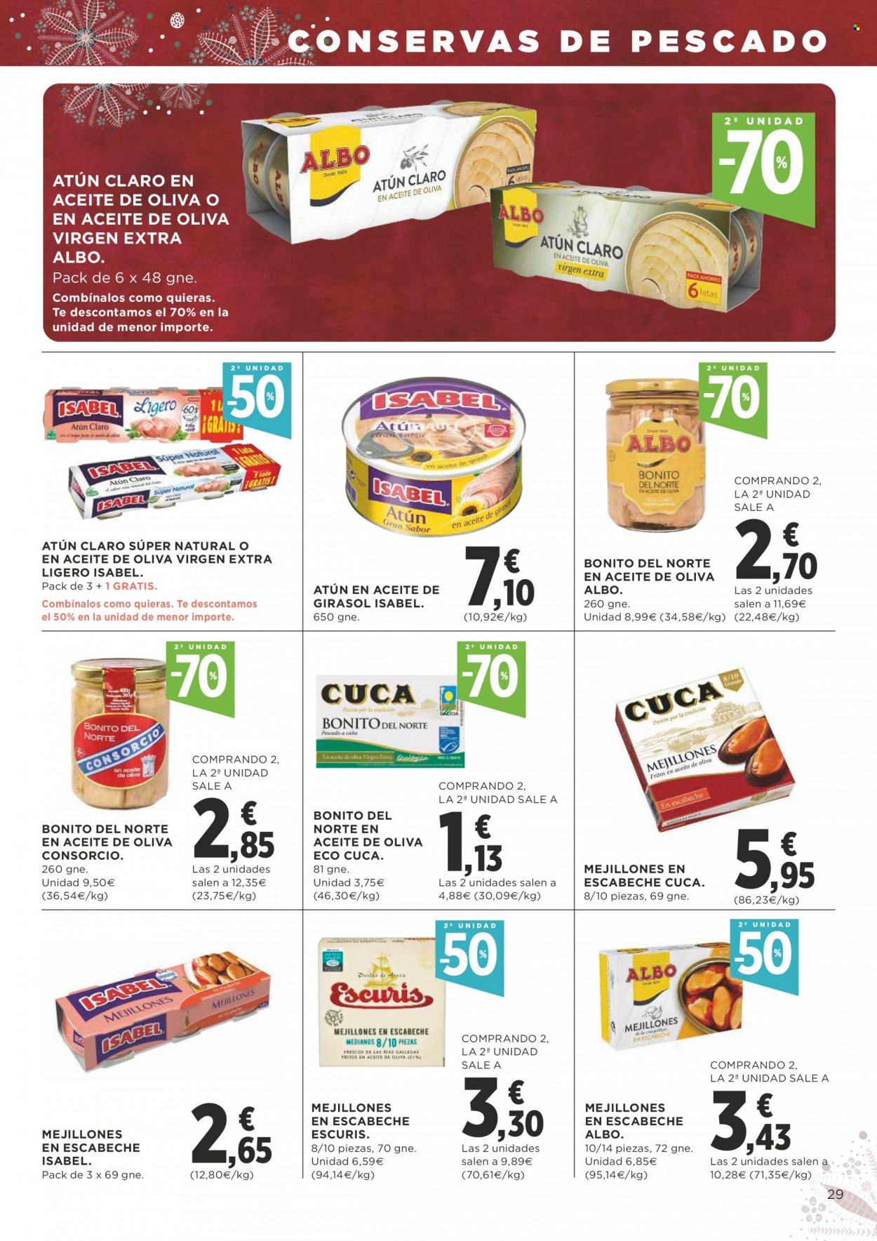 thumbnail - Folleto actual Supercor supermercados - 02/12/21 - 15/12/21 - Ventas - bonito del norte, mejillones, atún en lata. Página 29.