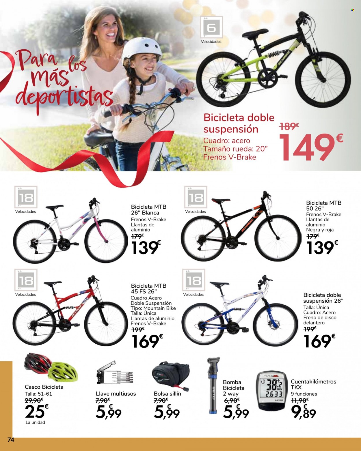 thumbnail - Folleto actual Carrefour - 02/12/21 - 07/01/22 - Ventas - bolso, bicicleta, llantas. Página 74.