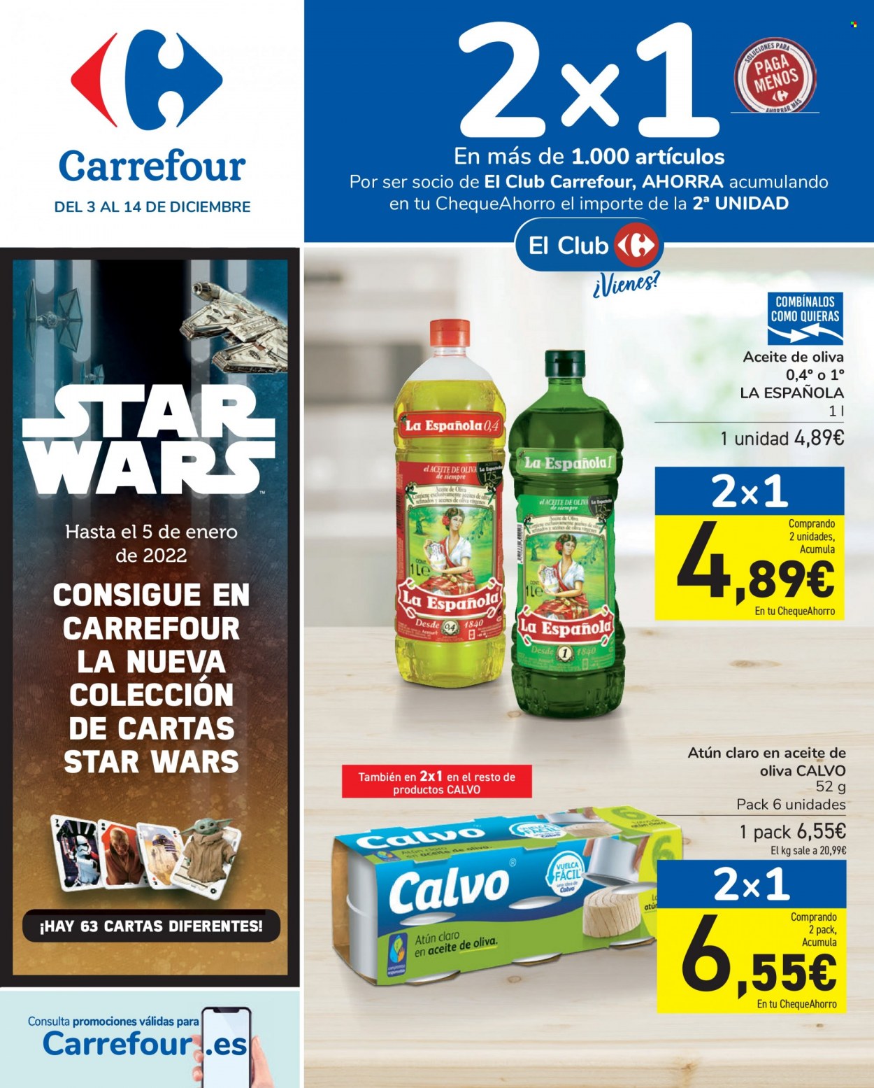 thumbnail - Folleto actual Carrefour - 03/12/21 - 14/12/21 - Ventas - Calvé, atún en lata. Página 1.