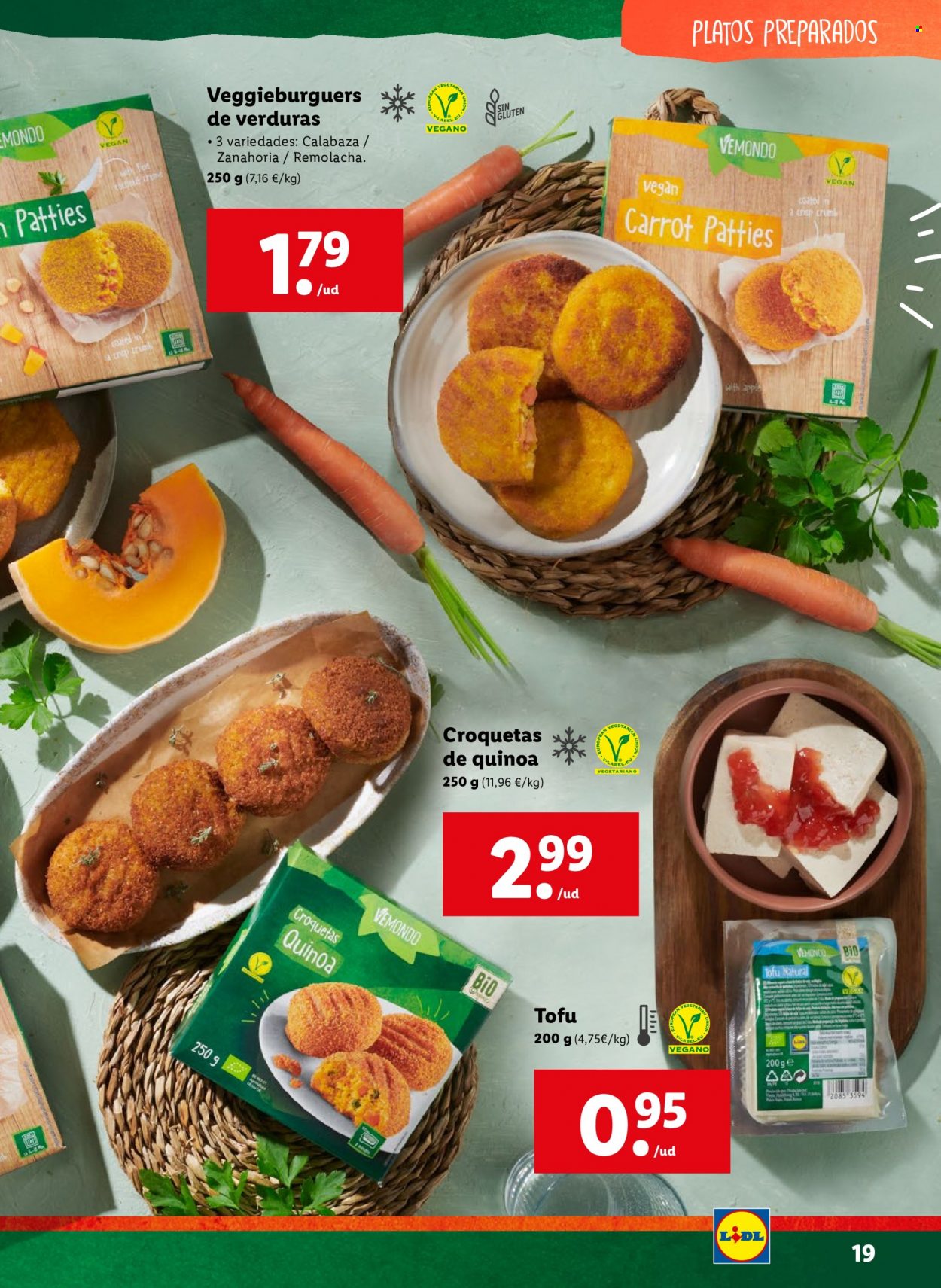 thumbnail - Folleto actual Lidl - Ventas - zanahoria, croquetas, tofu. Página 19.