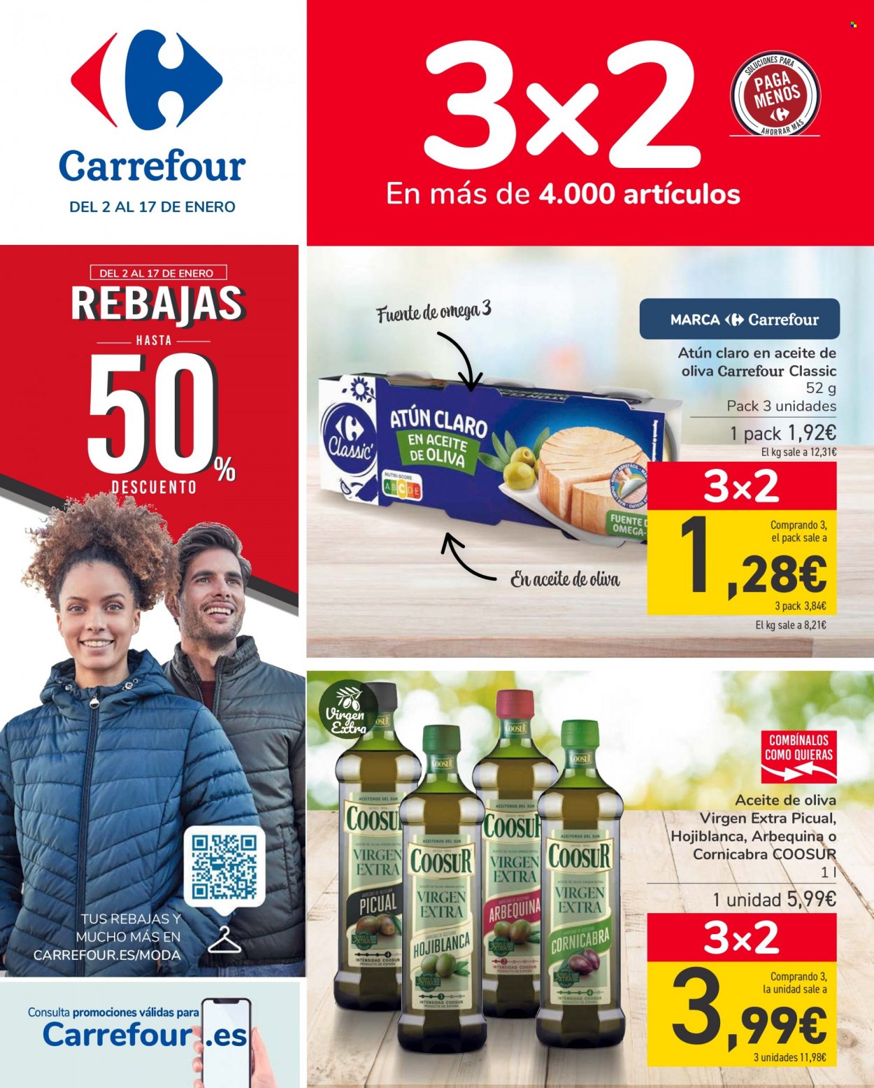 Folleto actual Carrefour - 02/01/22 - 17/01/22 - Ventas - atún en aceite. Página 1.
