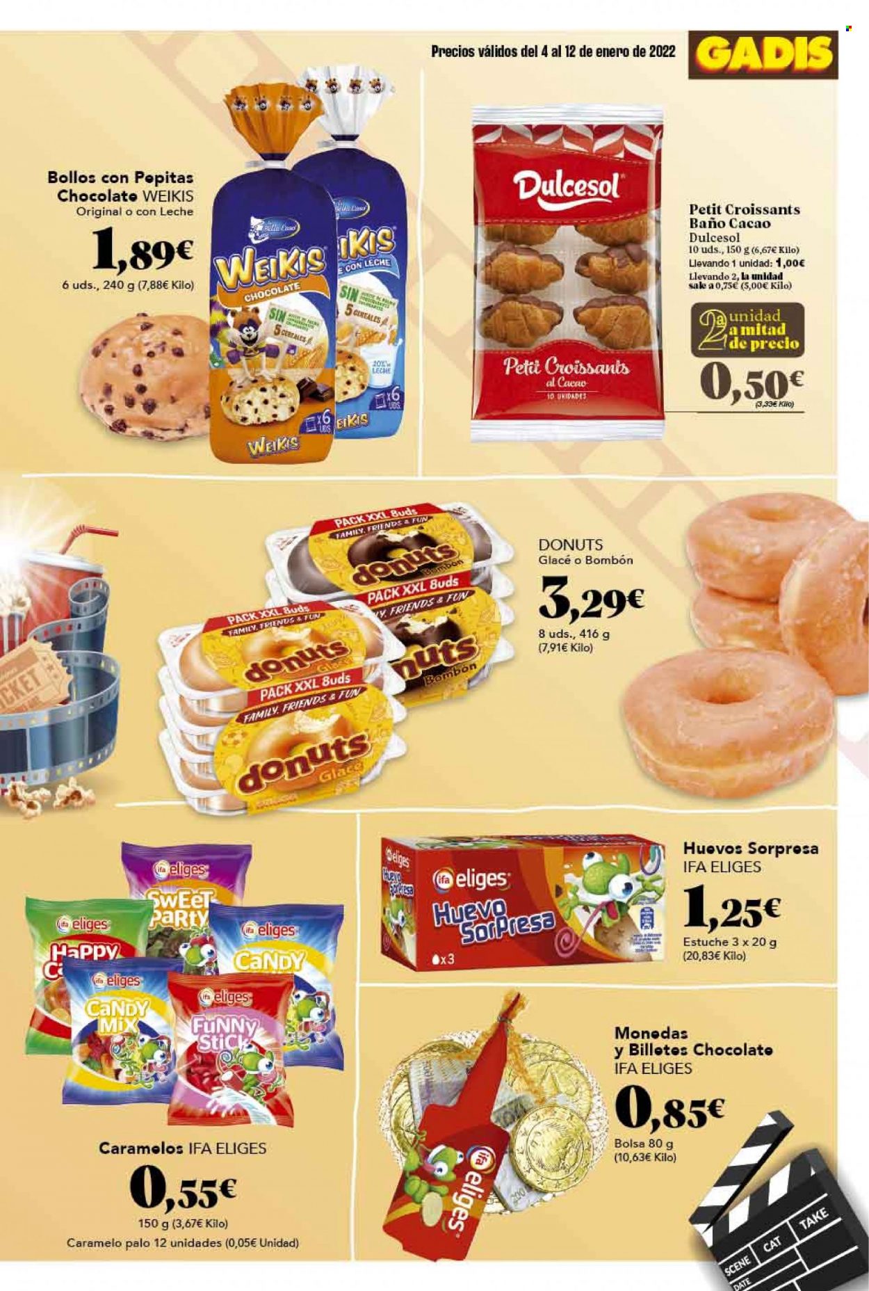thumbnail - Folleto actual Gadis - 04/01/22 - 12/01/22 - Ventas - Dulcesol, donut, croissant, huevo, bombones, caramelos, cacao, neceser. Página 17.