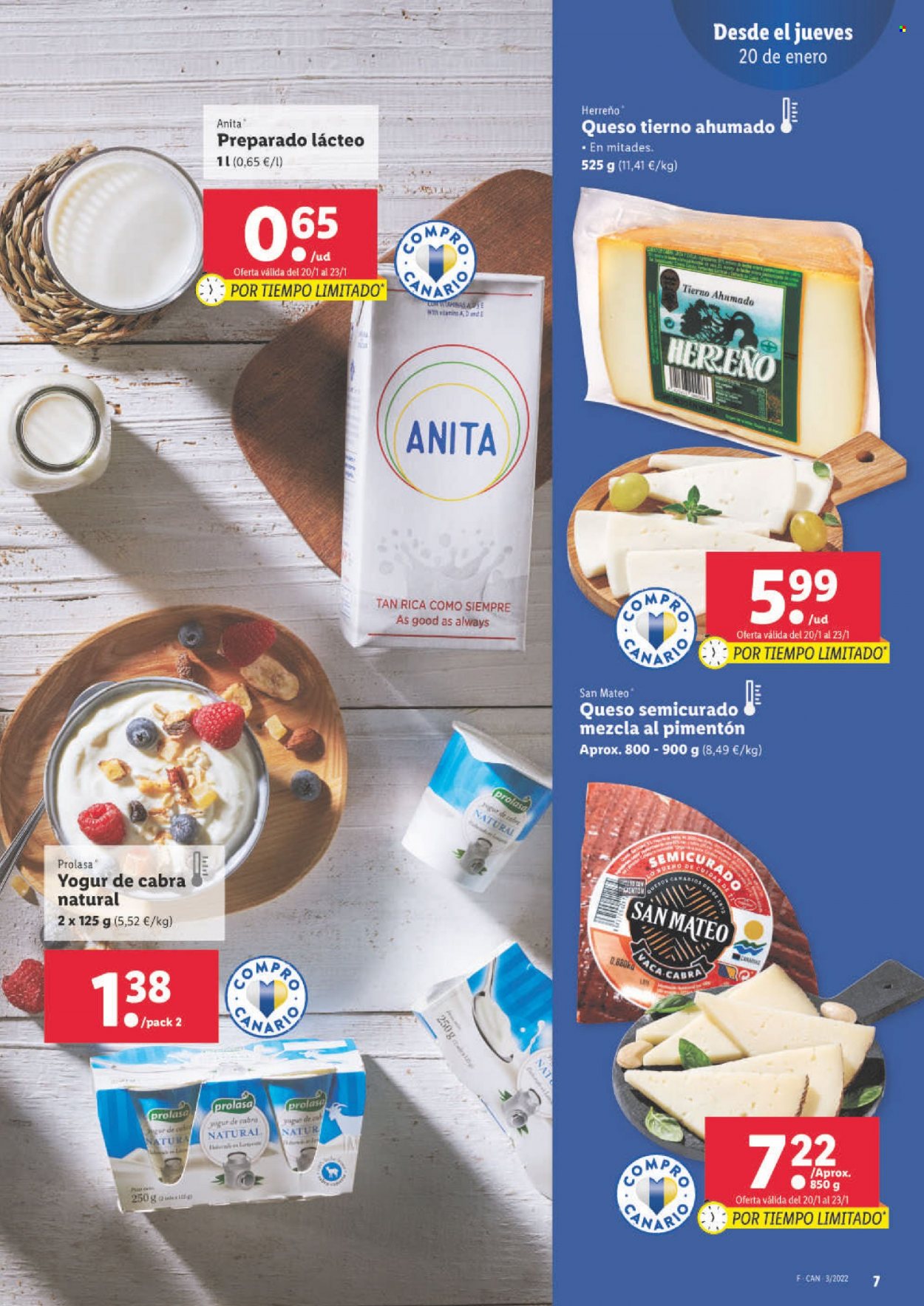 thumbnail - Folleto actual Lidl - 20/01/22 - 26/01/22 - Ventas - queso, queso semicurado, yogur, Always. Página 9.