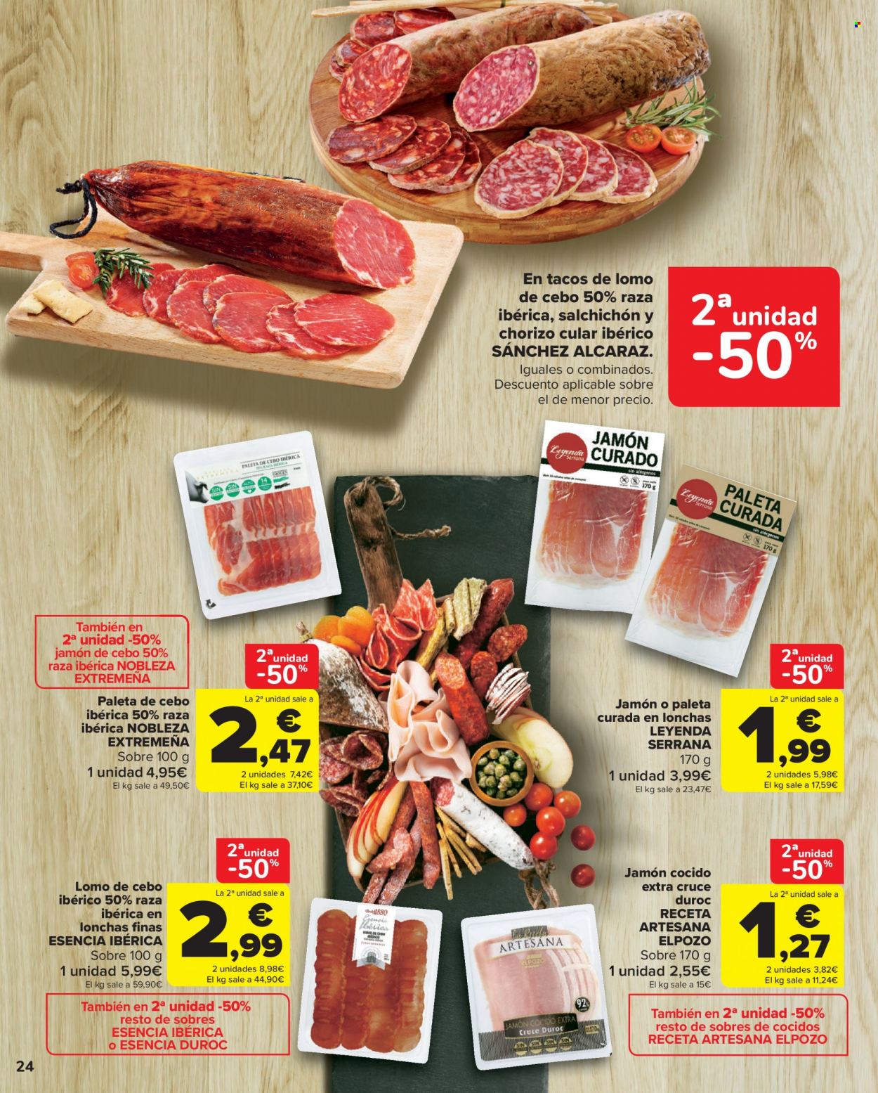 thumbnail - Folleto actual Carrefour - 11/05/22 - 24/05/22 - Ventas - lomo, jamón, chorizo, jamón cocido, lomo de cebo, salchichón. Página 24.