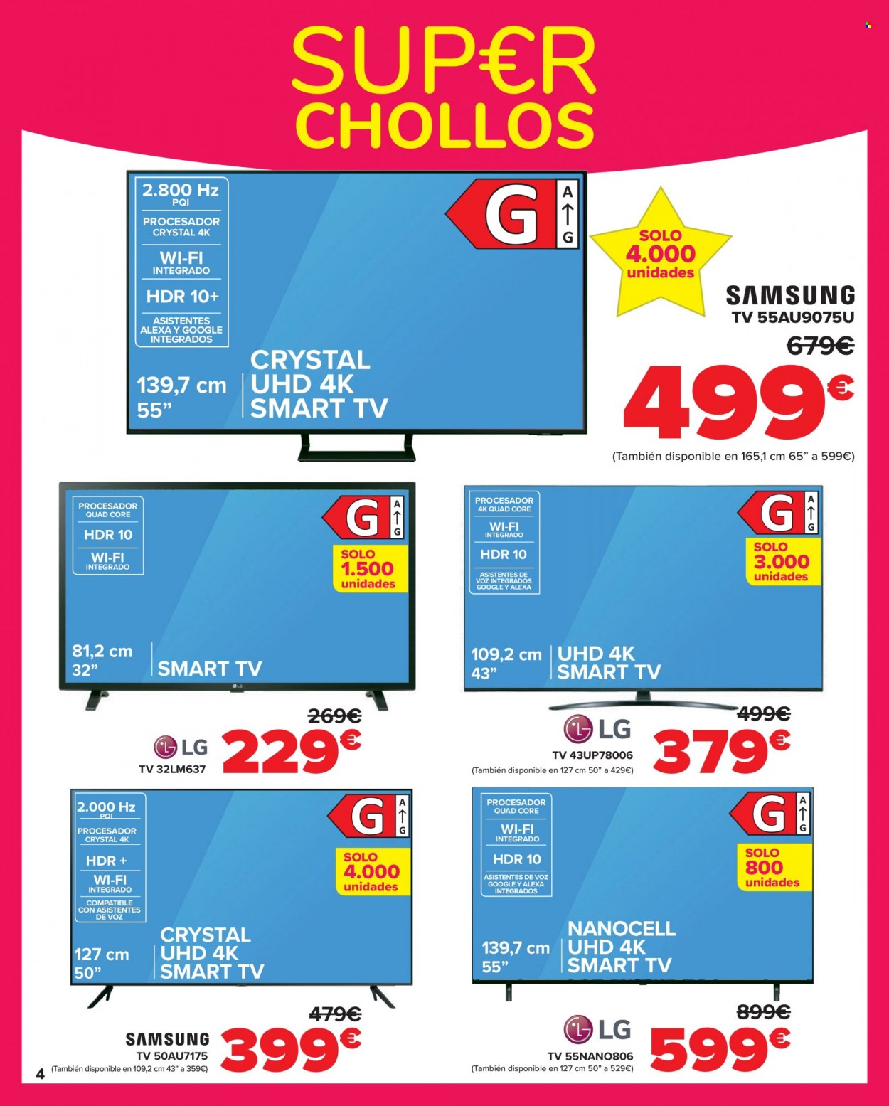 thumbnail - Folleto actual Carrefour - 11/05/22 - 24/05/22 - Ventas - LG, Samsung, Smart TV, televisor. Página 4.