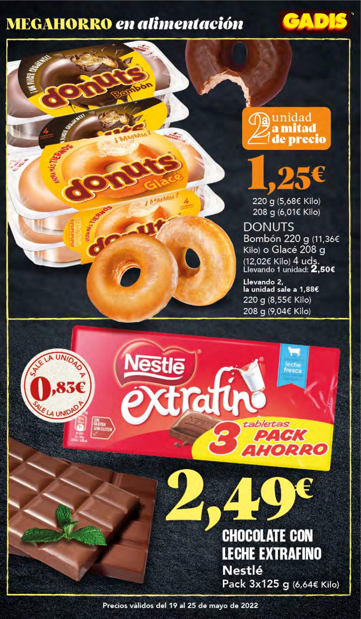 thumbnail - Folleto actual Gadis - 19/05/22 - 25/05/22 - Ventas - donut, chocolate, bombones, Nestlé. Página 13.