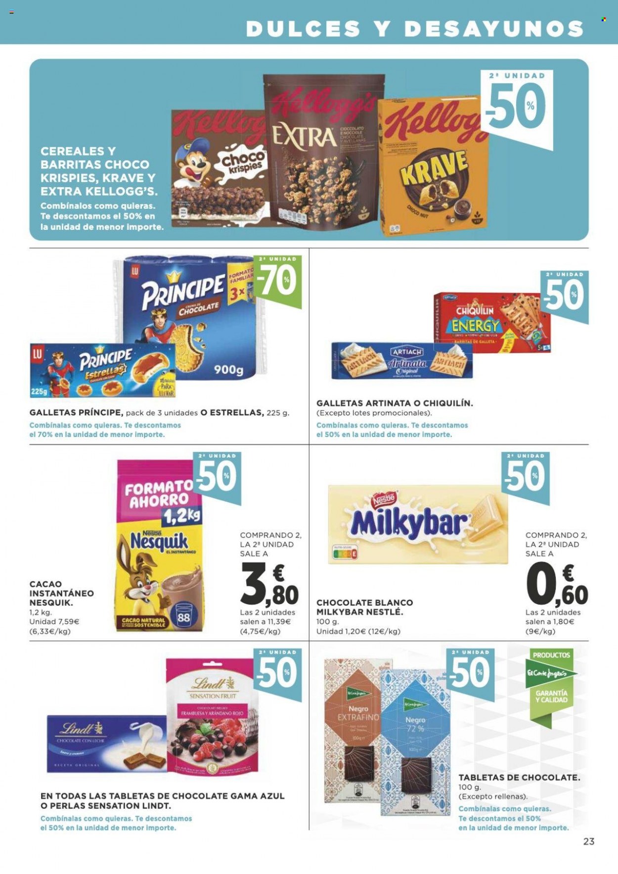 thumbnail - Folleto actual Supercor supermercados - 19/05/22 - 01/06/22 - Ventas - galletas, Nestlé, Lindt, Nesquik, Choco Krispies, Kellogg's. Página 23.