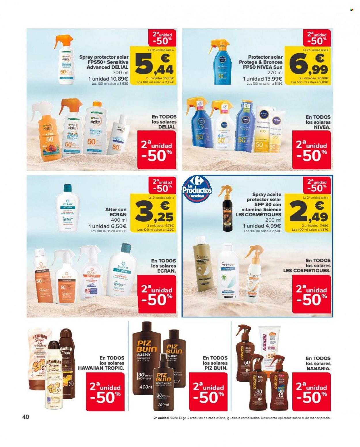 thumbnail - Folleto actual Carrefour - 25/05/22 - 09/06/22 - Ventas - Nivea, aceite, protector solar. Página 40.