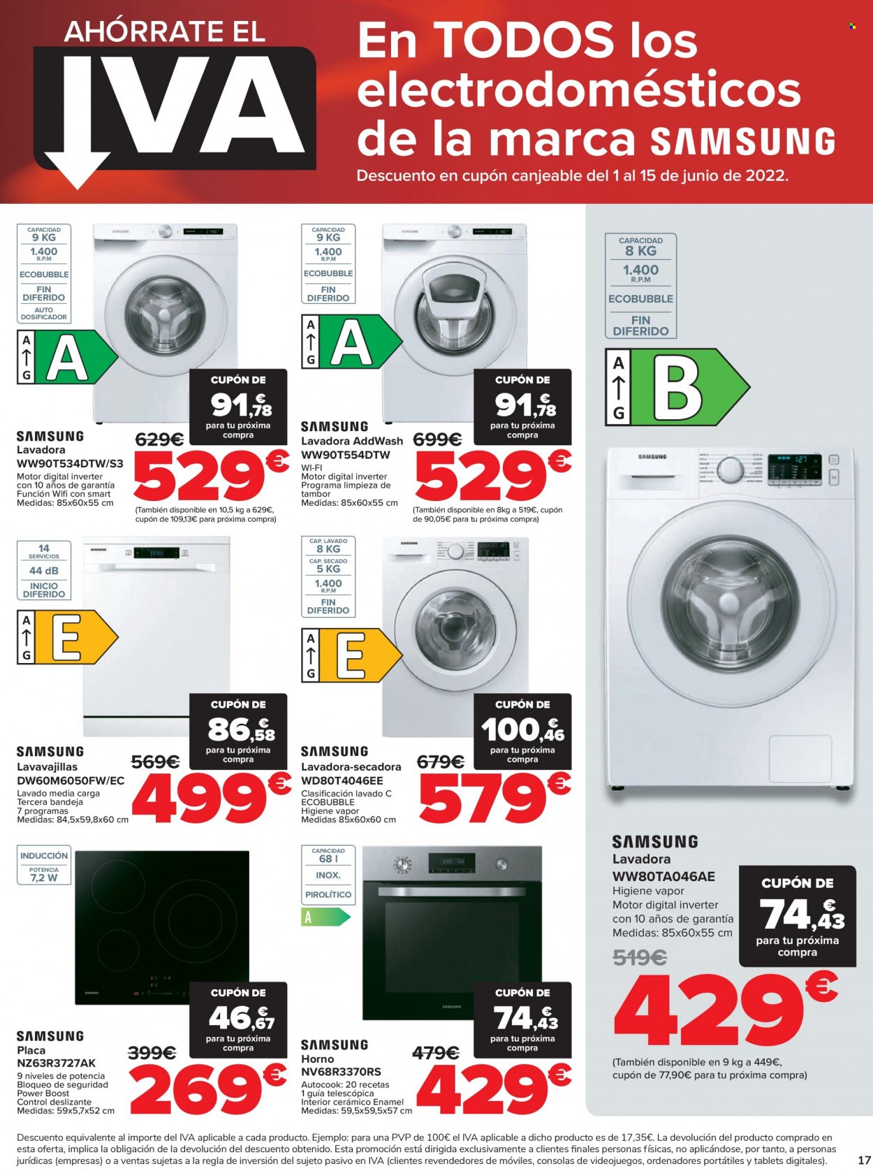 thumbnail - Folleto actual Carrefour - 25/05/22 - 31/05/22 - Ventas - lavavajillas, tablet, Samsung, cónsola, lavadora, secadora. Página 17.