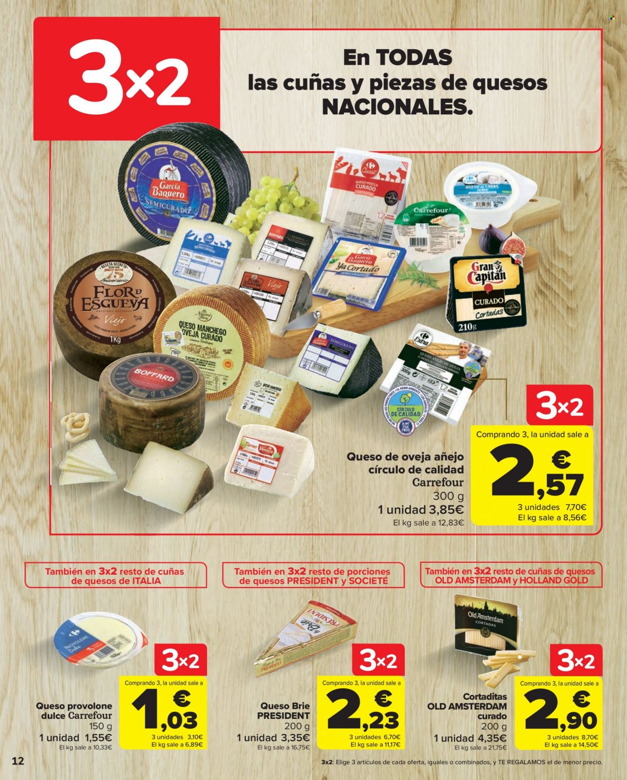 thumbnail - Folleto actual Carrefour - 23/06/22 - 11/07/22 - Ventas - queso, brie, Provolone, queso de oveja, queso Manchego. Página 12.