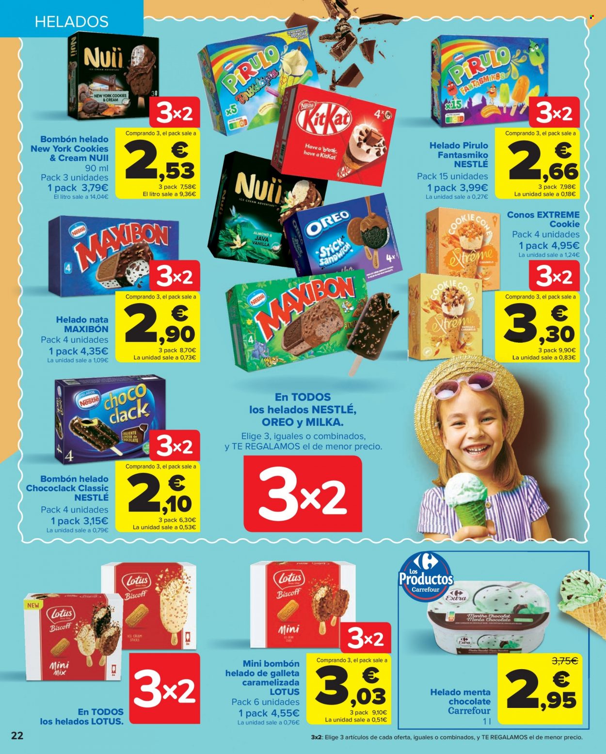 thumbnail - Folleto actual Carrefour - 23/06/22 - 11/07/22 - Ventas - Milka, Nestlé, Oreo, galletas, cookies, bombones. Página 22.