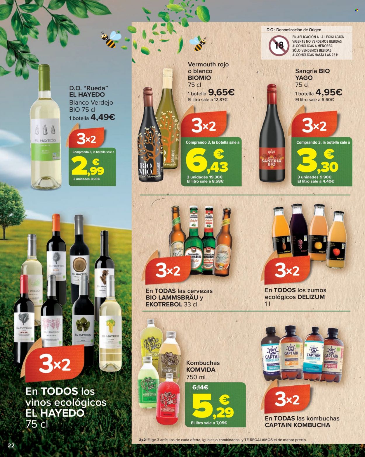 thumbnail - Folleto actual Carrefour - 24/06/22 - 13/07/22 - Ventas - bebida, Verdejo, vermouth, sangría, bebida alcohólica. Página 22.