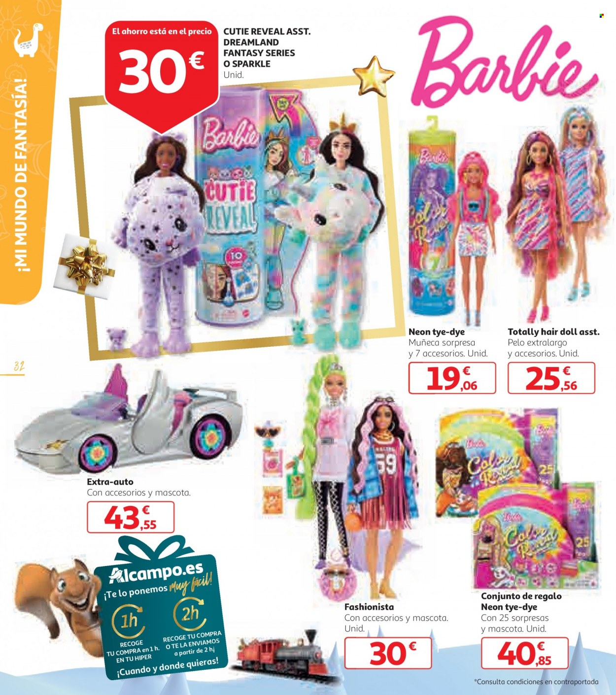 thumbnail - Folleto actual Alcampo - 03/11/22 - 24/12/22 - Ventas - Barbie, juguete, muñeca. Página 32.