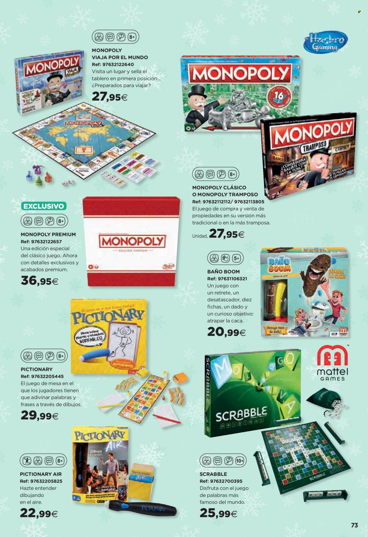 thumbnail - Folleto actual Hipercor - 03/11/22 - 31/12/22 - Ventas - desatascador, Hasbro, Monopoly, Scrabble, juego de mesa. Página 73.