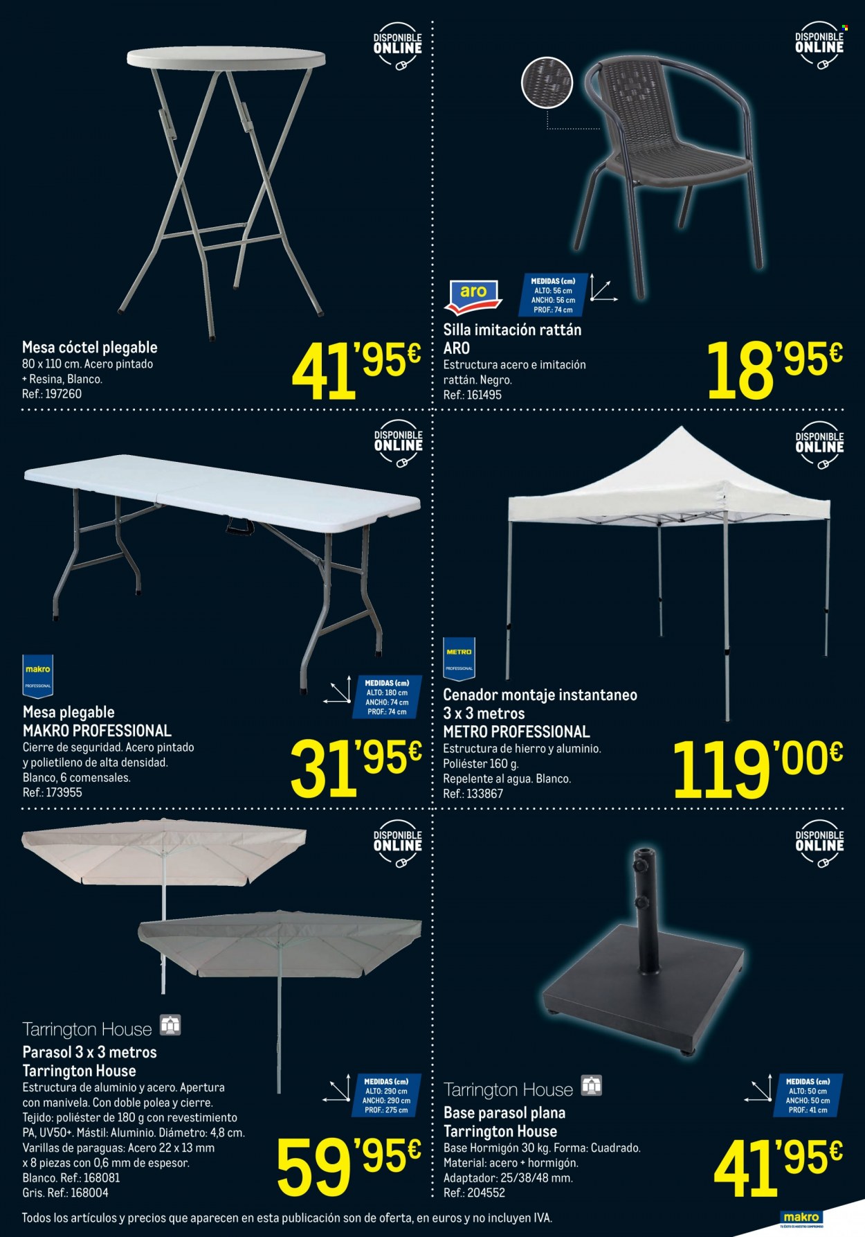 thumbnail - Folleto actual Makro - 03/11/22 - 30/11/22 - Ventas - cenador, sombrilla, base de parasol, mesa, mesa plegable, silla. Página 11.