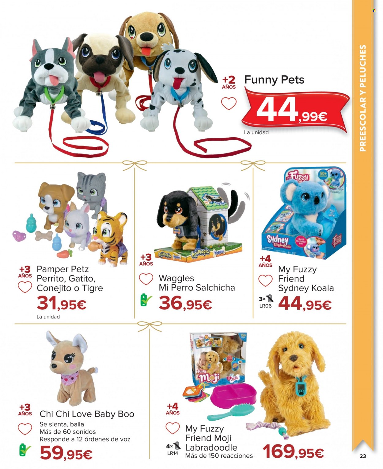 thumbnail - Folleto actual Carrefour - 04/11/22 - 24/12/22 - Ventas - figuras de animales, perro, figura juguete, peluche educativo, Chi Chi Love, peluche. Página 23.