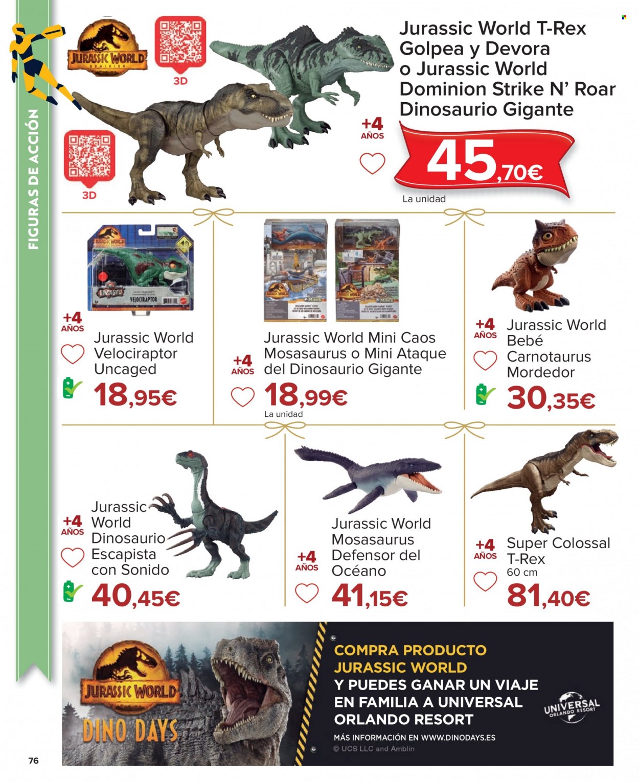 thumbnail - Folleto actual Carrefour - 04/11/22 - 24/12/22 - Ventas - Jurassic World, dinosaurio, tyrannosaurus rex. Página 76.