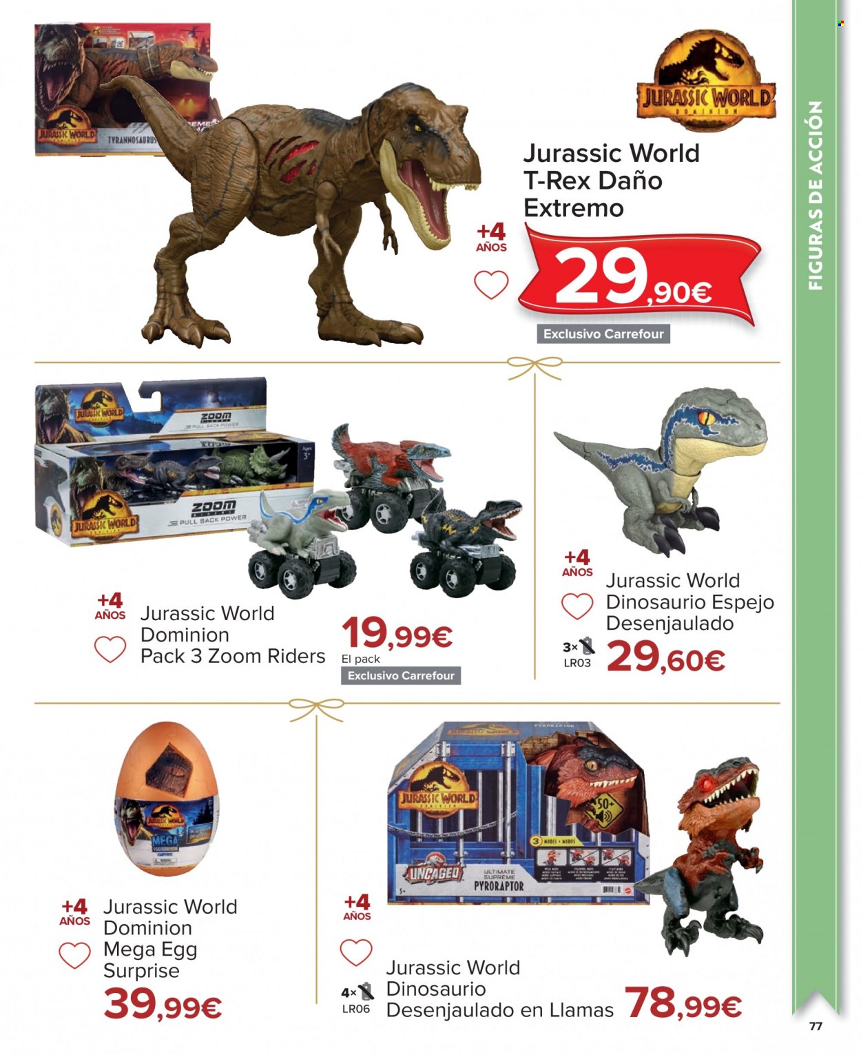 thumbnail - Folleto actual Carrefour - 04/11/22 - 24/12/22 - Ventas - Jurassic World, dinosaurio, espejo, tyrannosaurus rex. Página 77.
