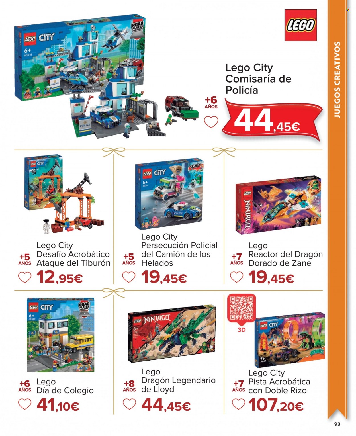 thumbnail - Folleto actual Carrefour - 04/11/22 - 24/12/22 - Ventas - LEGO, LEGO City, tiburón, camión, Legendario. Página 93.