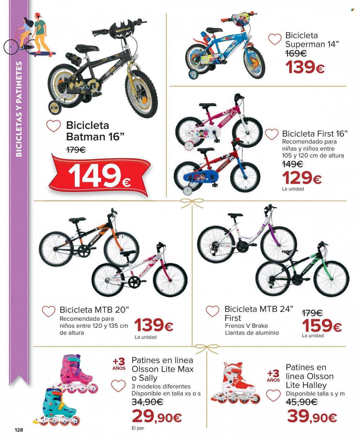 thumbnail - Folleto actual Carrefour - 04/11/22 - 24/12/22 - Ventas - bicicleta, patín, patines en línea, Batman. Página 128.