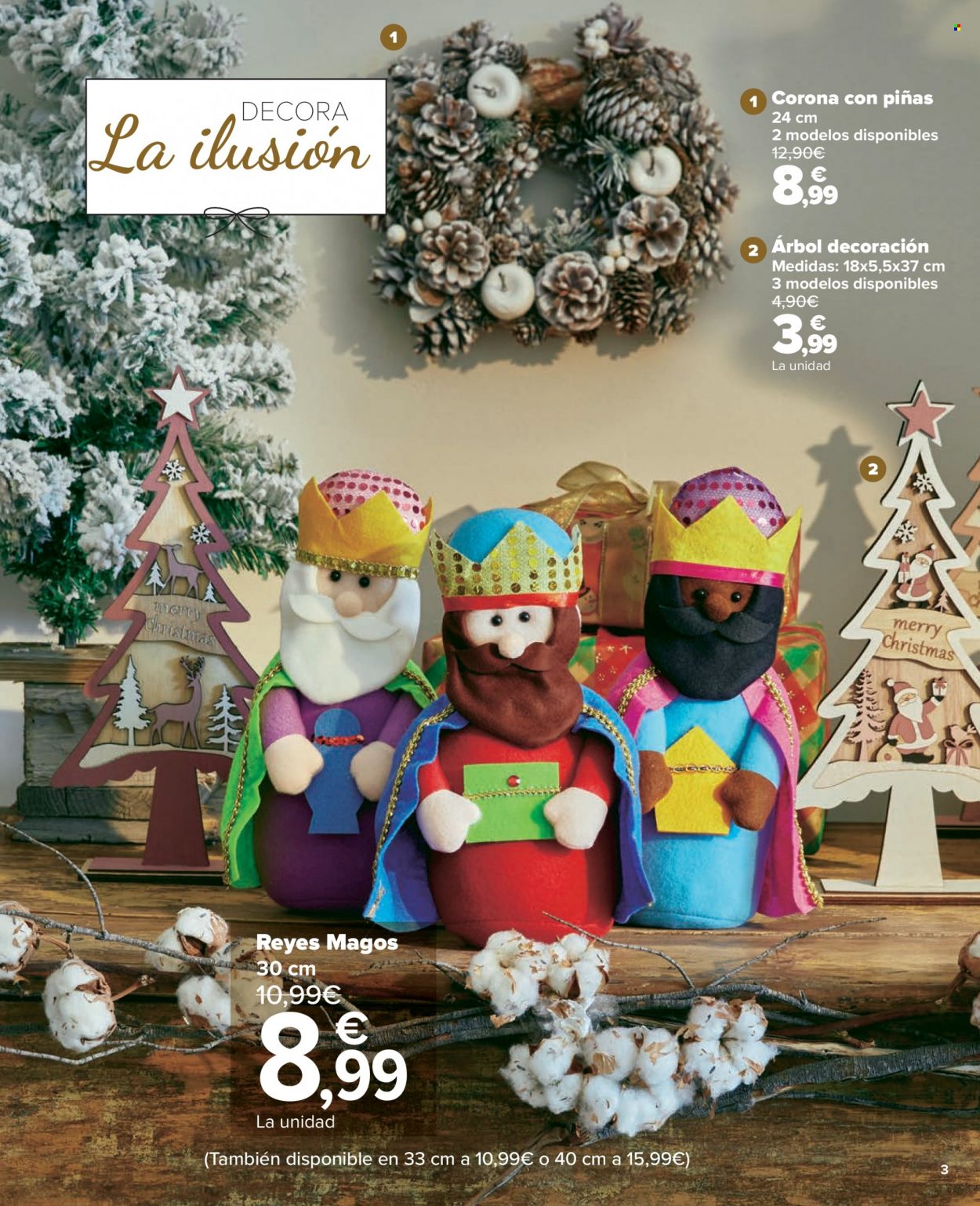 thumbnail - Folleto actual Carrefour - 10/11/22 - 08/12/22 - Ventas - corona de Navidad, adornos de Navidad, decoración, figura de Navidad. Página 3.