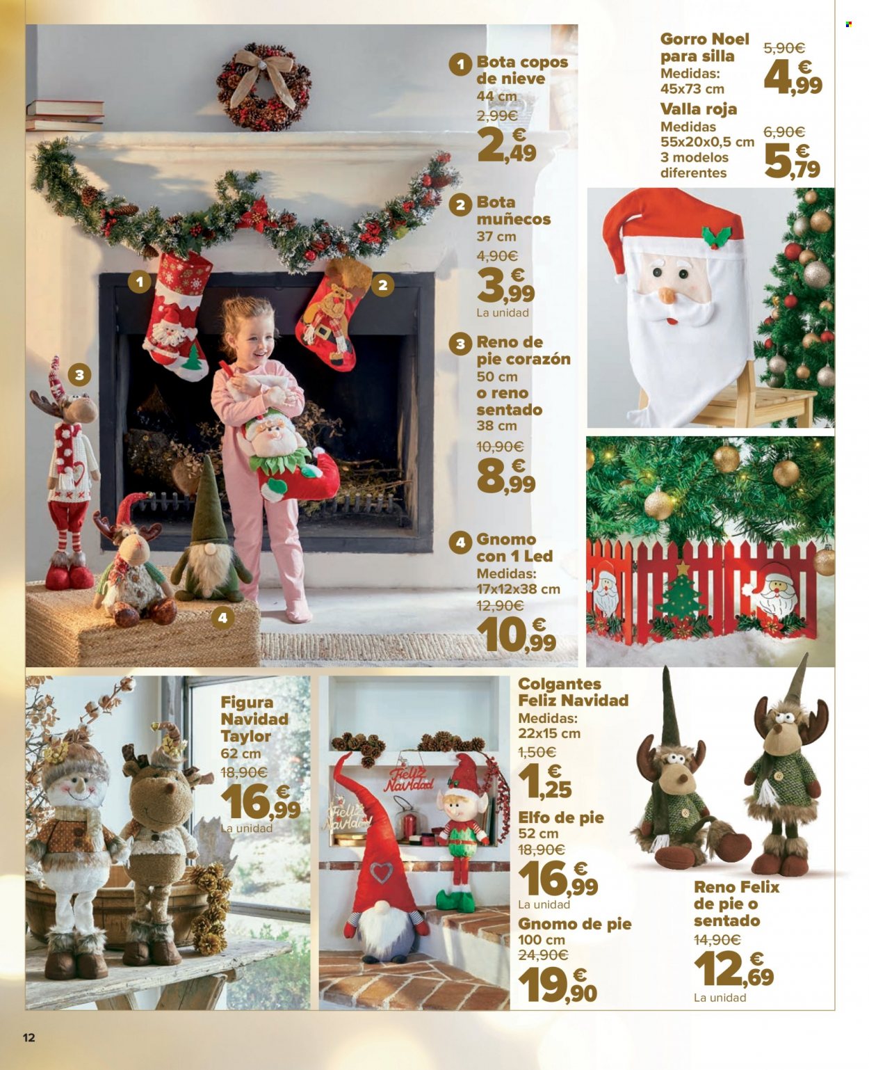 thumbnail - Folleto actual Carrefour - 10/11/22 - 08/12/22 - Ventas - botas de Navidad, muñeco, reno de Navidad, gnomo, adornos de Navidad, figura de Navidad, surtido de Navidad. Página 12.