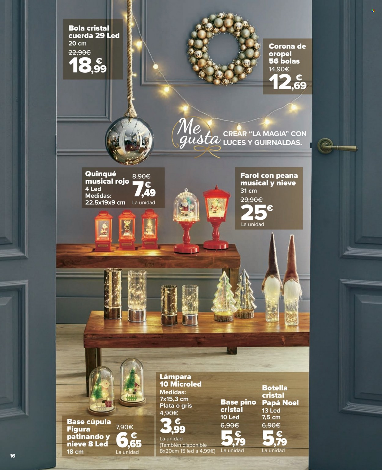 thumbnail - Folleto actual Carrefour - 10/11/22 - 08/12/22 - Ventas - adornos de Navidad, surtido de Navidad, farol, lámpara, botella, Papá Noel. Página 16.