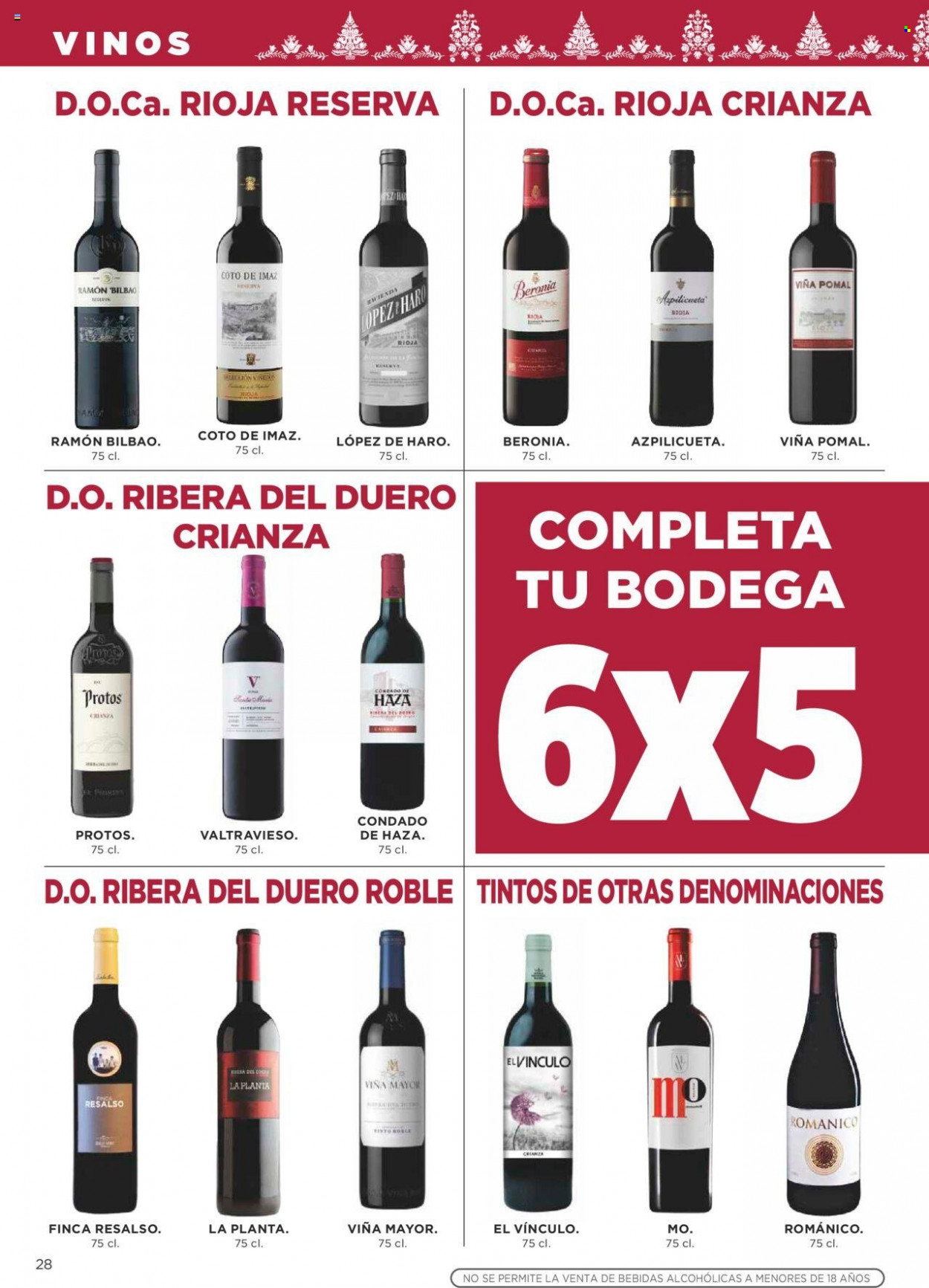 thumbnail - Folleto actual Supercor supermercados - 17/11/22 - 30/11/22 - Ventas - vino, vino tinto, Ribera del Duero, Rioja, Crianza. Página 28.