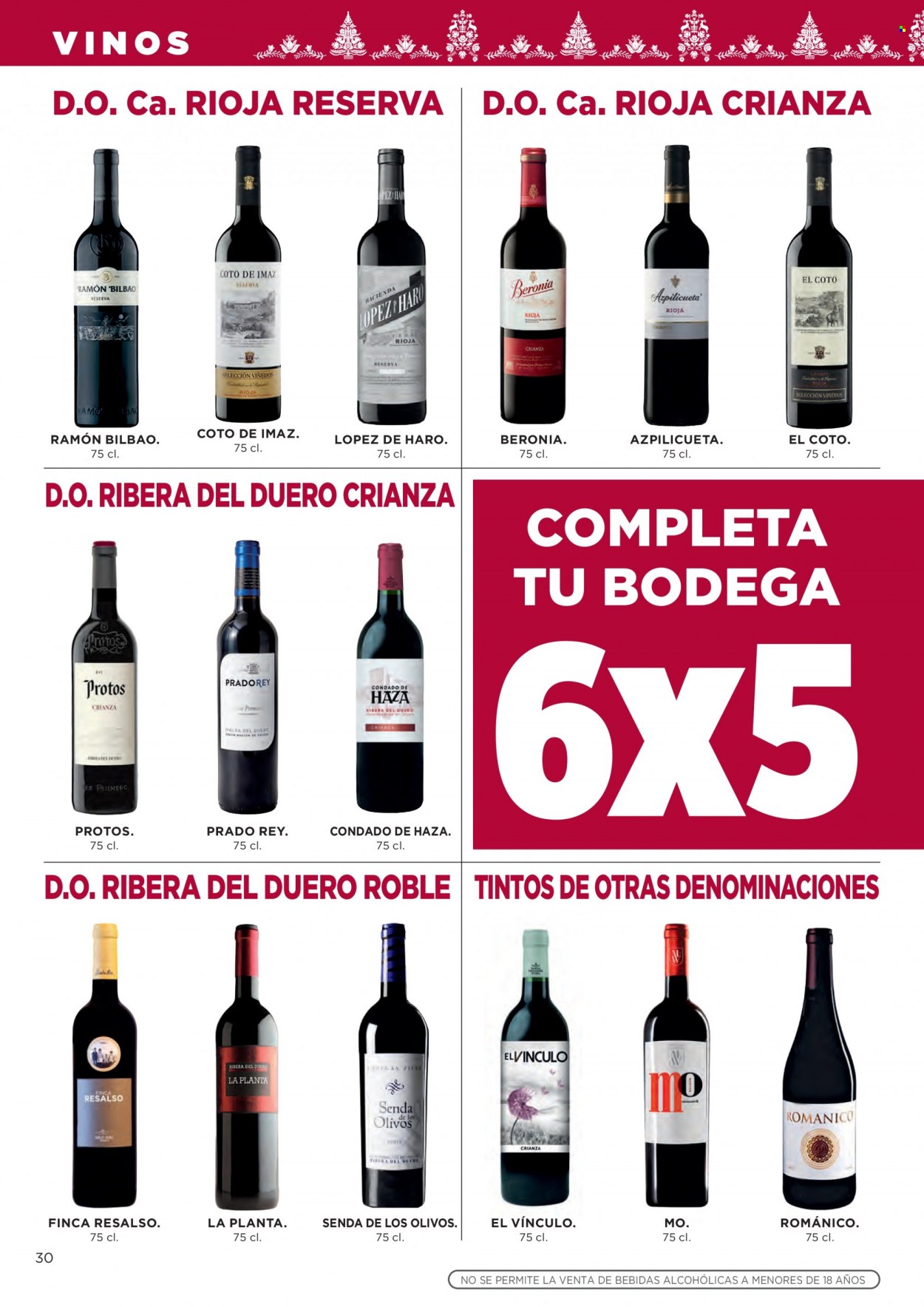 thumbnail - Folleto actual Hipercor - 17/11/22 - 30/11/22 - Ventas - vino, vino tinto, Ribera del Duero, Rioja, Crianza. Página 32.