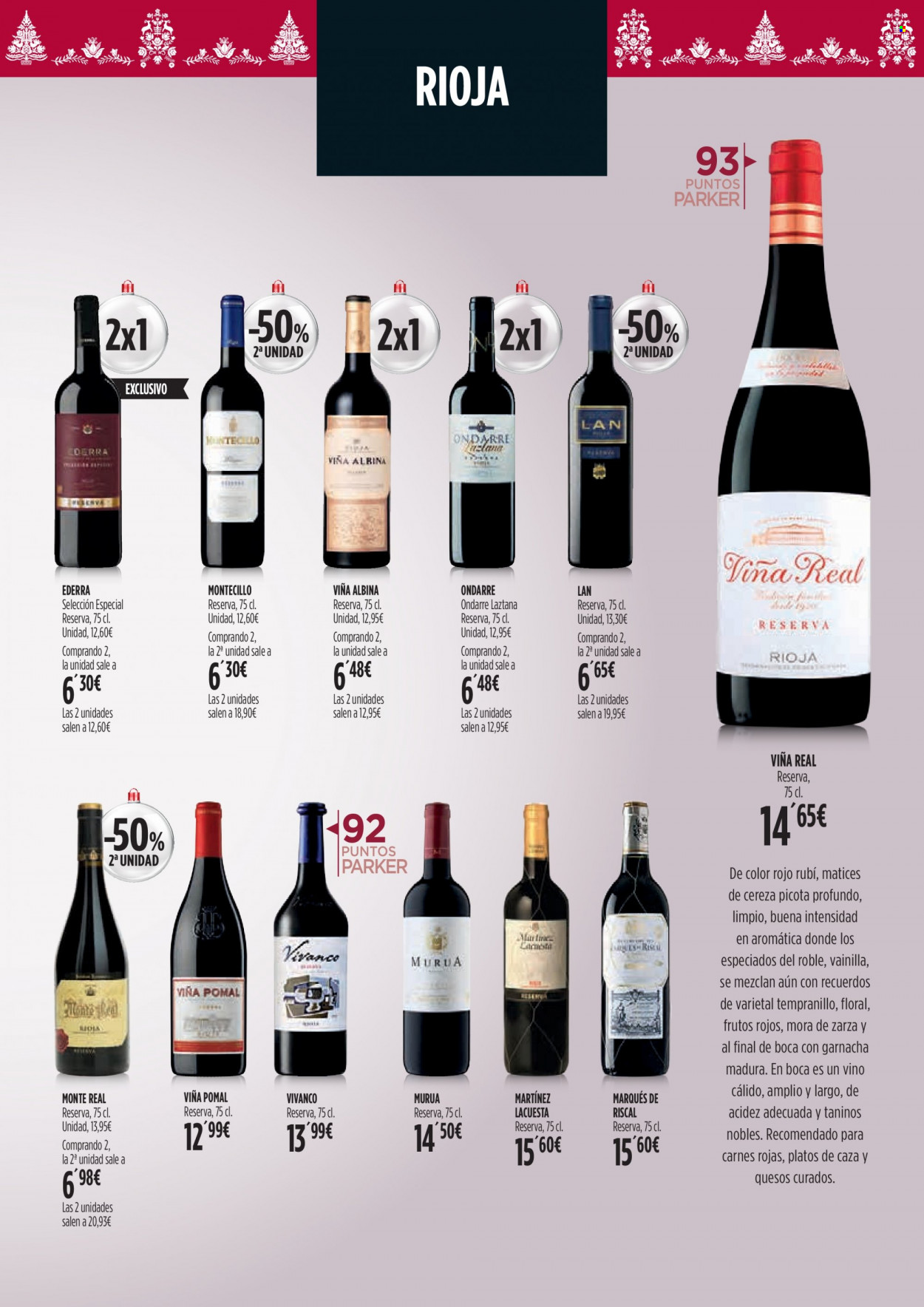 thumbnail - Folleto actual Hipercor - 17/11/22 - 05/01/23 - Ventas - bebida alcohólica, vino, vino tinto, Rioja, Tempranillo. Página 9.