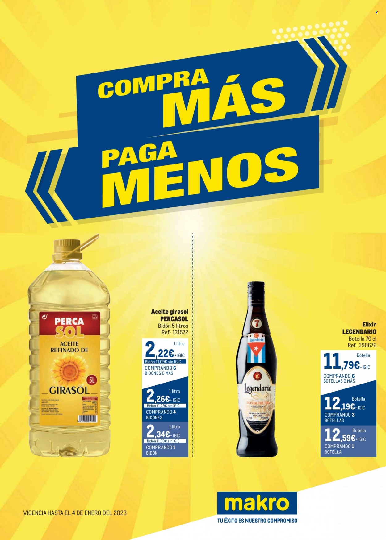 thumbnail - Folleto actual Makro - 17/11/22 - 04/01/23 - Ventas - aceite, aceite de girasol, bebida alcohólica, Legendario, ron, pescado, perca. Página 1.