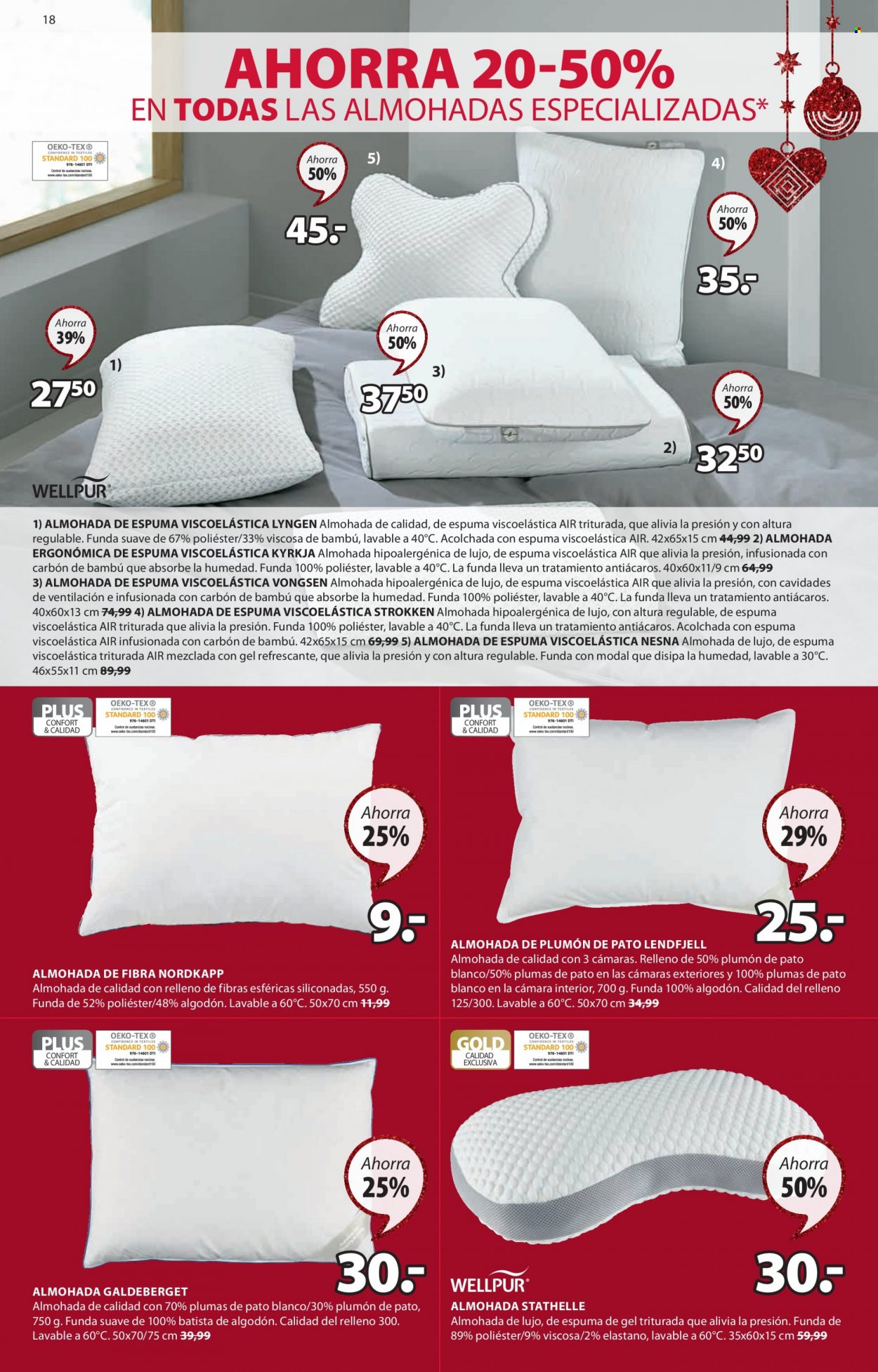 thumbnail - Folleto actual JYSK - 28/11/22 - 14/12/22 - Ventas - almohada, almohada de fibra, almohada de plumón, almohada ergonómica. Página 18.