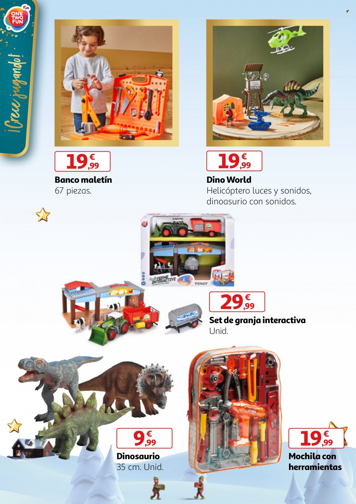 thumbnail - Folleto actual Alcampo - 29/11/22 - 18/12/22 - Ventas - herramienta miniatura, helicóptero, juguete, dinosaurio. Página 14.
