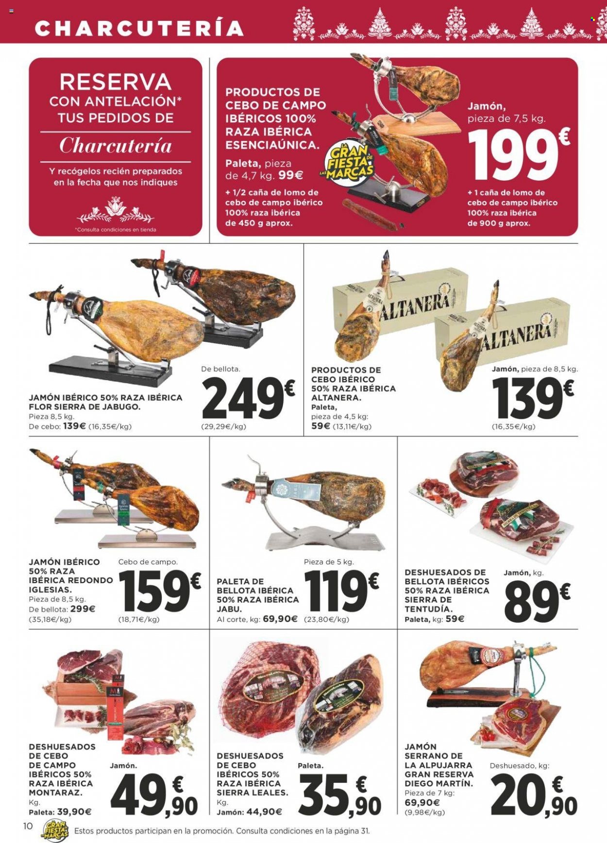 thumbnail - Folleto actual Supercor supermercados - 01/12/22 - 14/12/22 - Ventas - jamón, Gran Reserva, jamón ibérico, jamón serrano, lomo de cebo, caña de lomo, jamón de bellota. Página 10.
