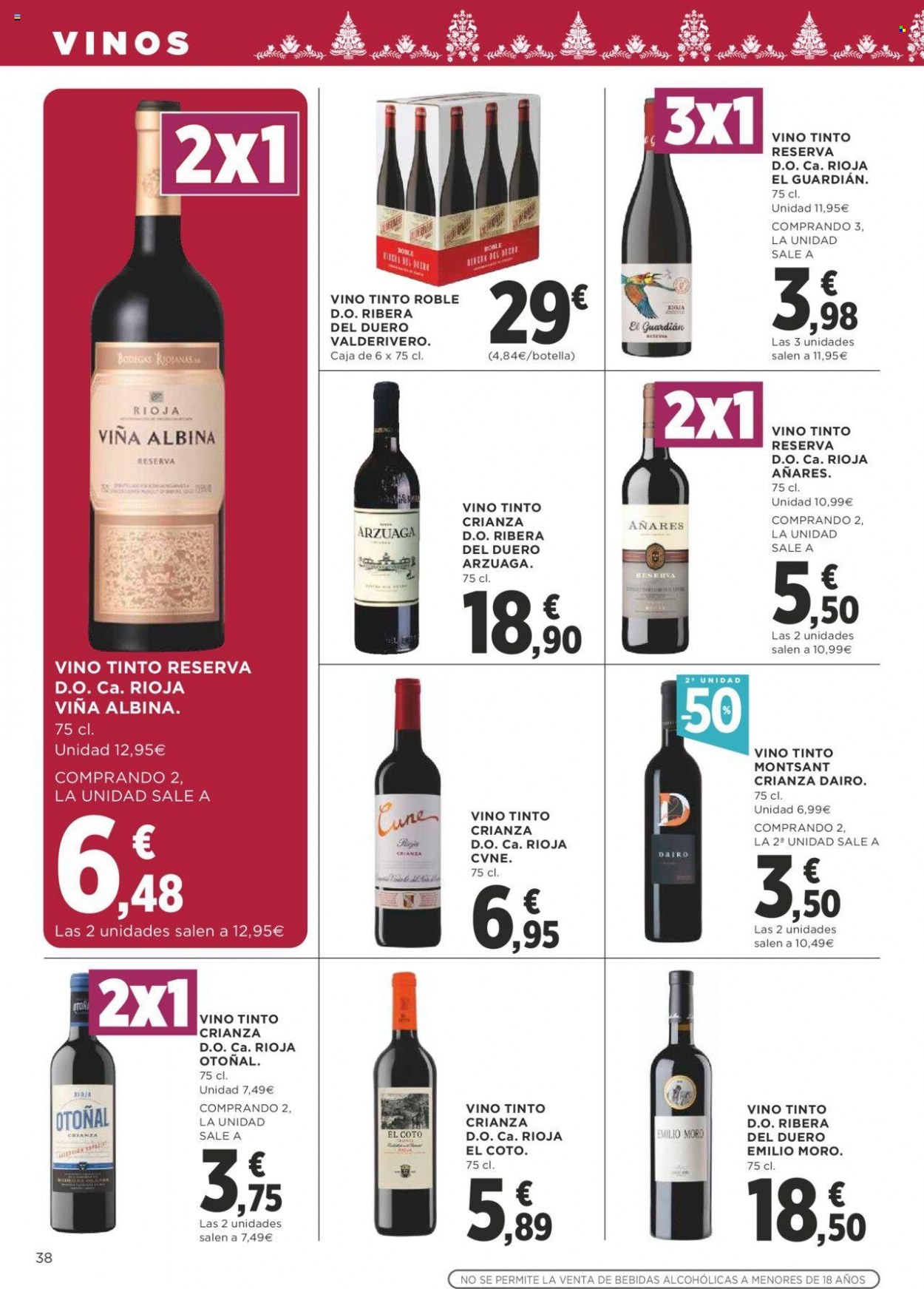 thumbnail - Folleto actual Supercor supermercados - 01/12/22 - 14/12/22 - Ventas - vino, vino tinto, Ribera del Duero, Rioja, Crianza. Página 38.